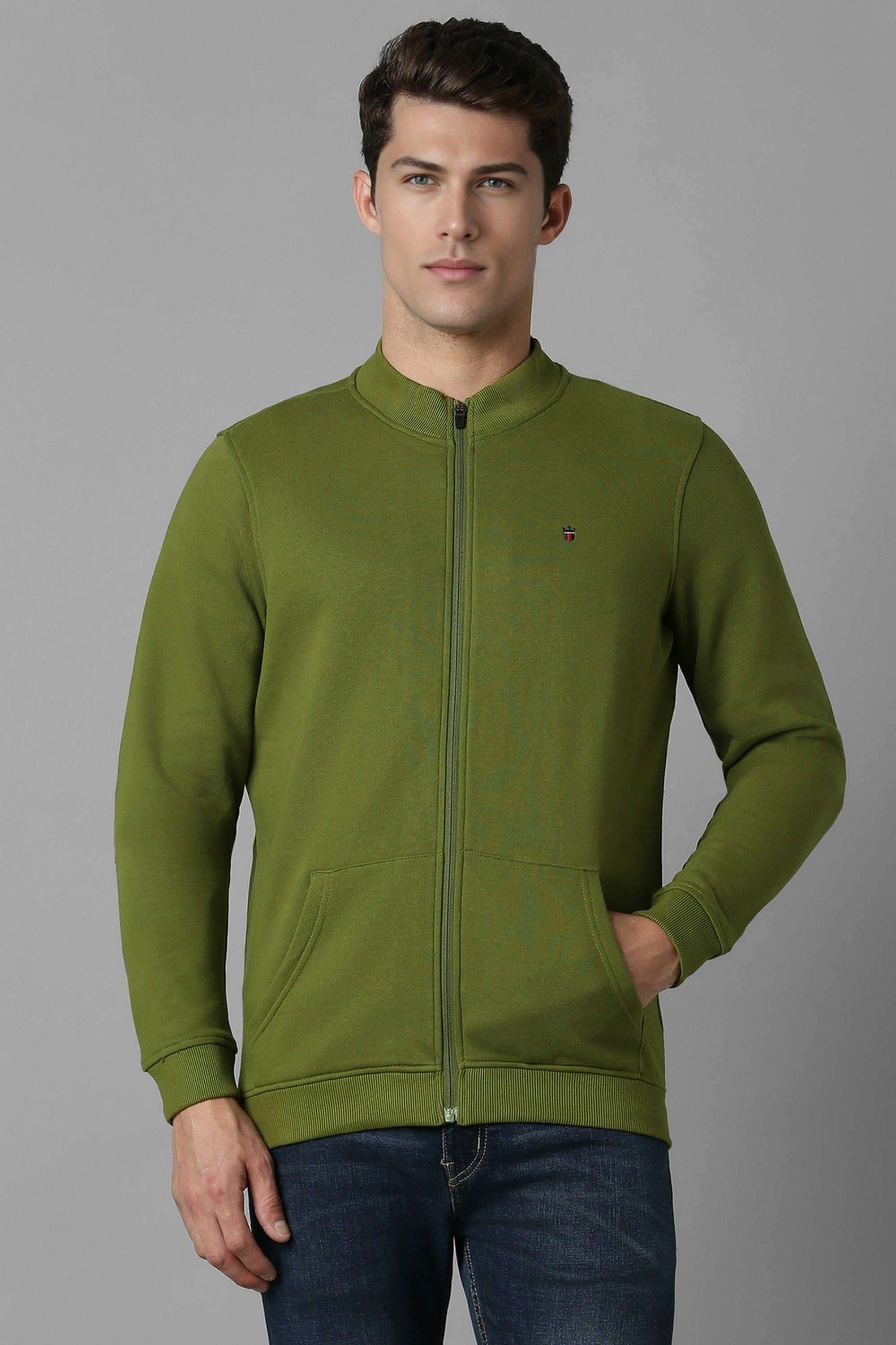 Solid-Polyester-Cotton-Round-Neck-Men-s-Sweatshirt