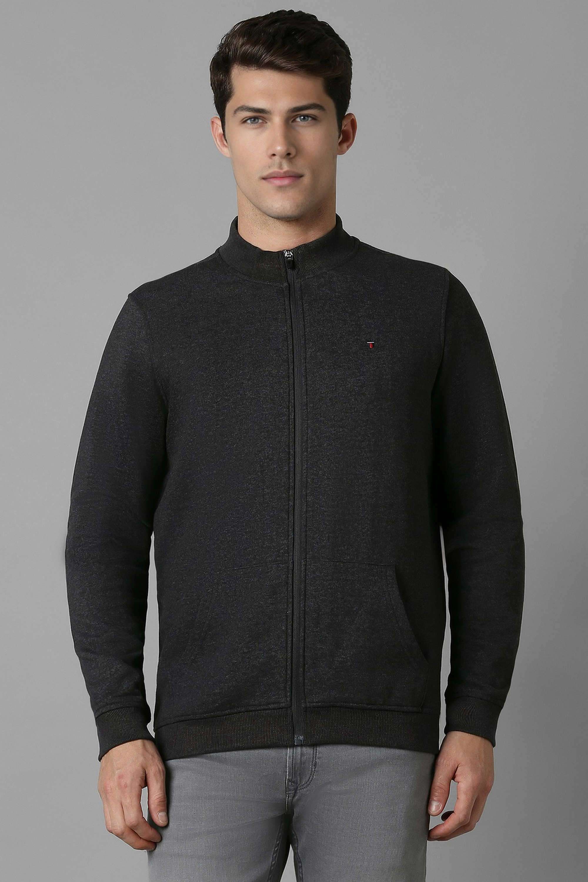Solid-Polyester-Cotton-Round-Neck-Men-s-Sweatshirt