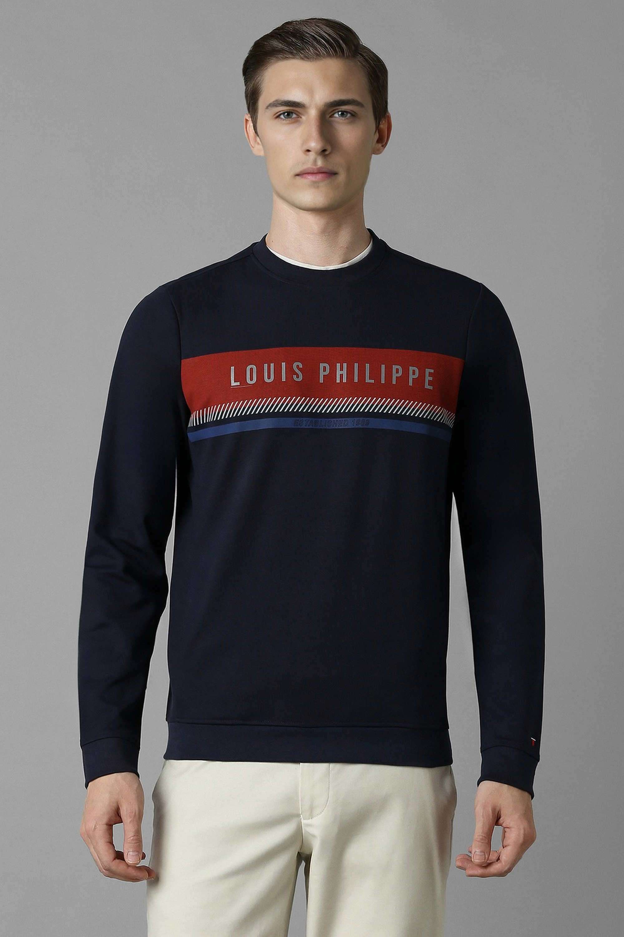 Solid-Polyester-Cotton-Round-Neck-Men-s-Sweatshirt