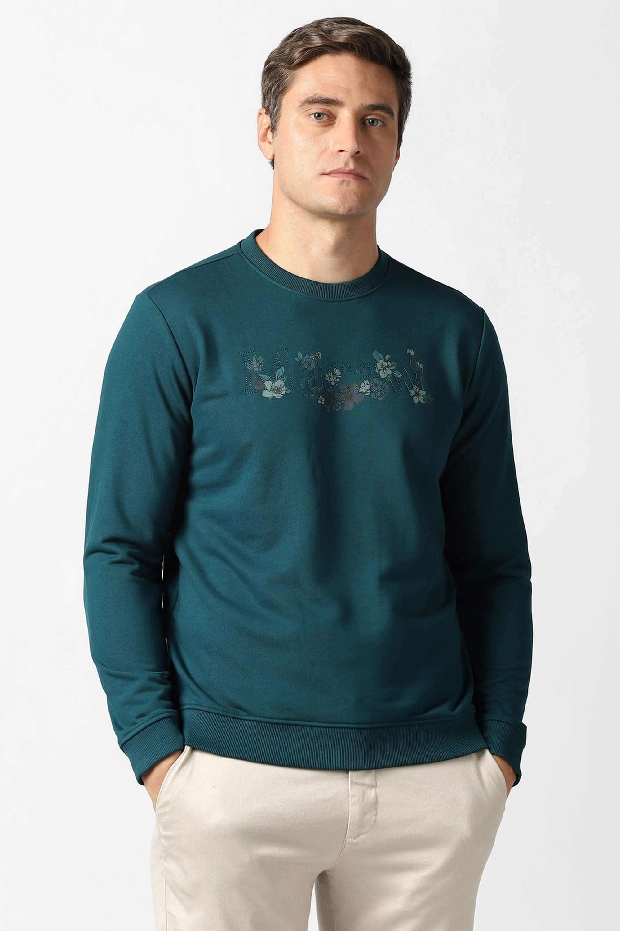 Solid-Blended-Fabric-Regular-Fit-Men-s-Sweatshirt