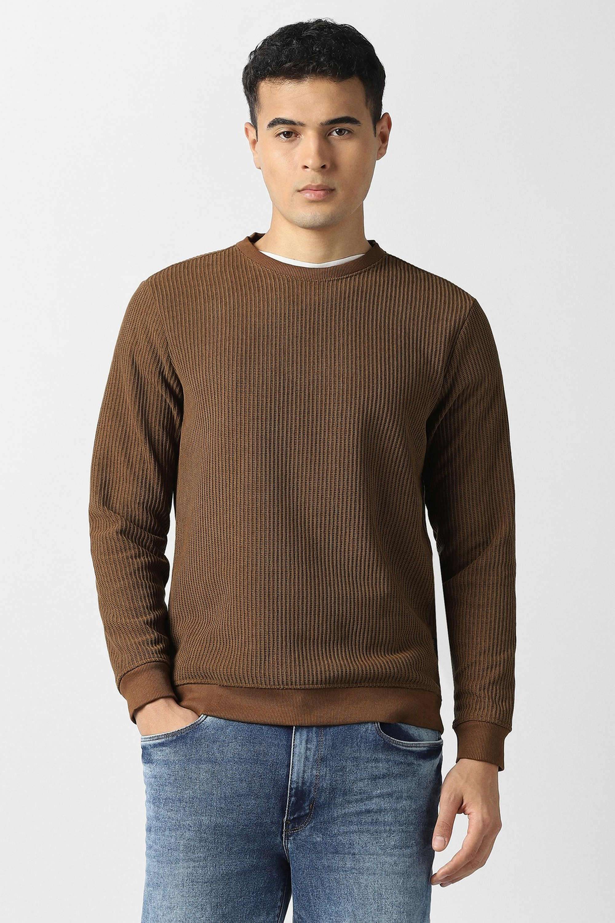Stripes-Blended-Fabric-Regular-Fit-Men-s-Sweatshirt