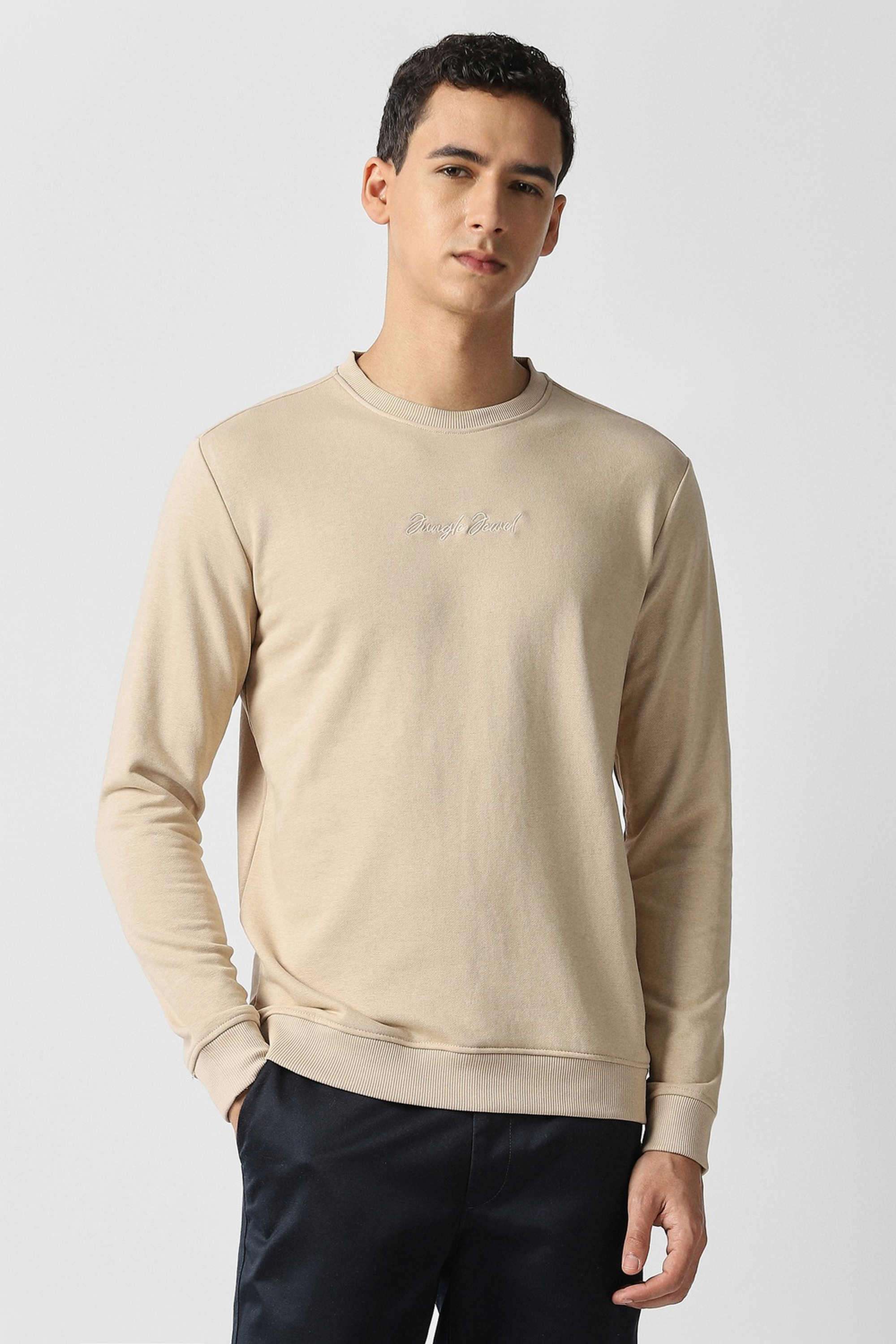 Solid-Blended-Fabric-Regular-Fit-Men-s-Sweatshirt