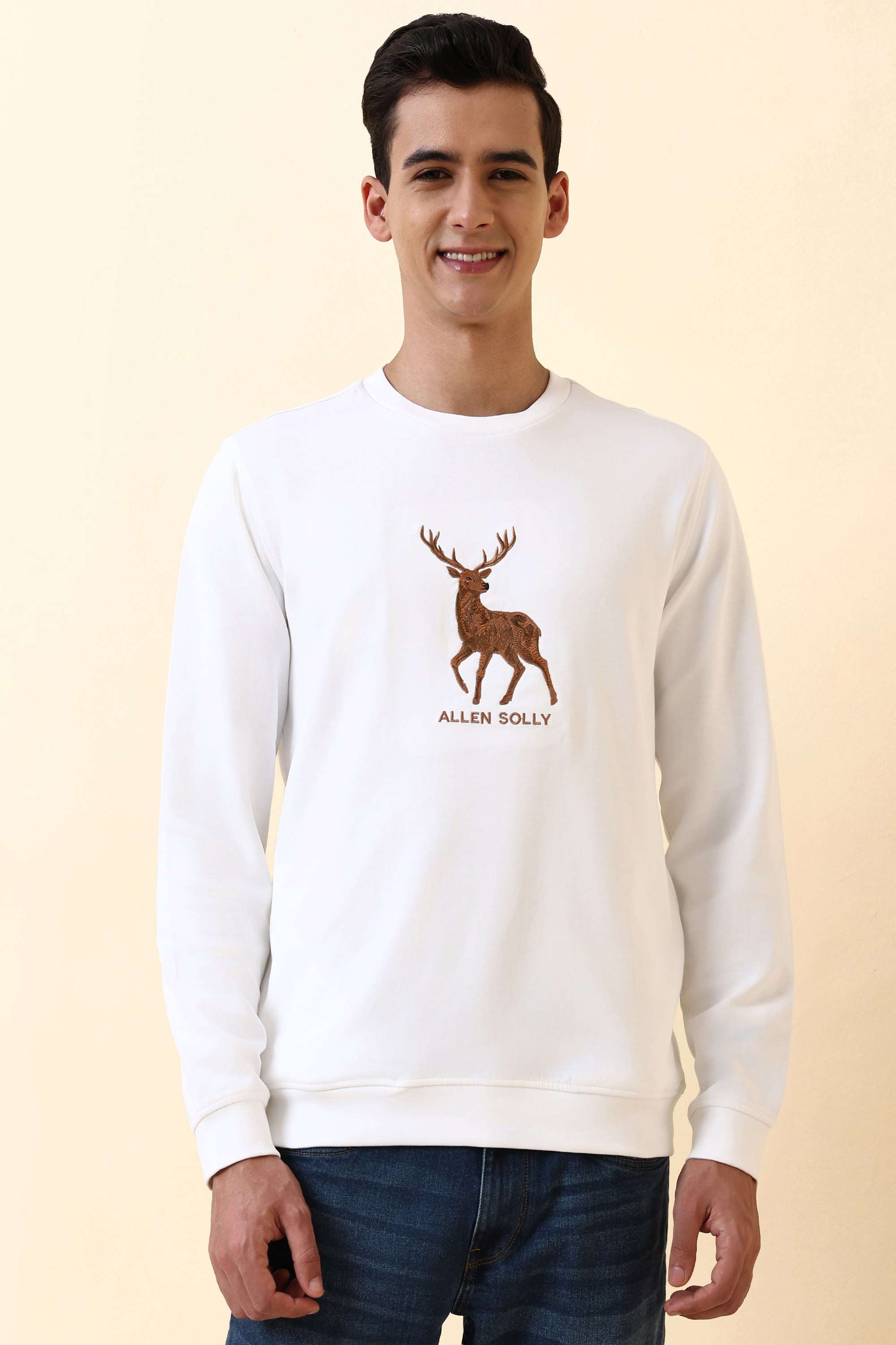 Solid-Polyester-Cotton-Round-Neck-Men-s-Sweatshirt
