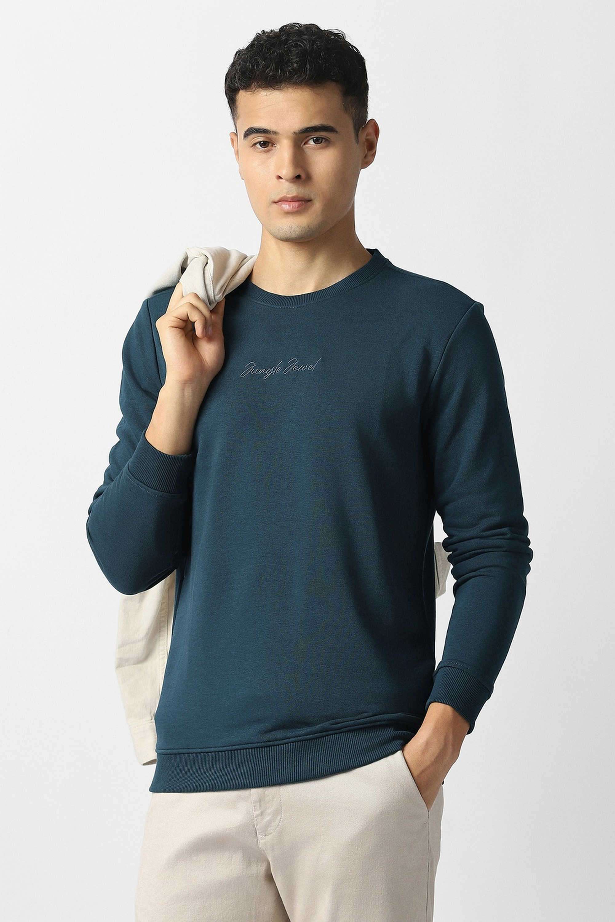 Solid-Poly-Cotton-Regular-Fit-Men-Sweatshirt