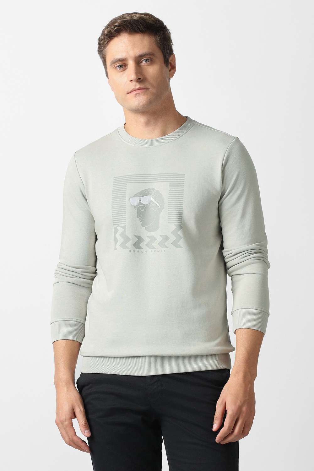Solid-Cotton-Blend-Regular-Fit-Men-s-Sweatshirt