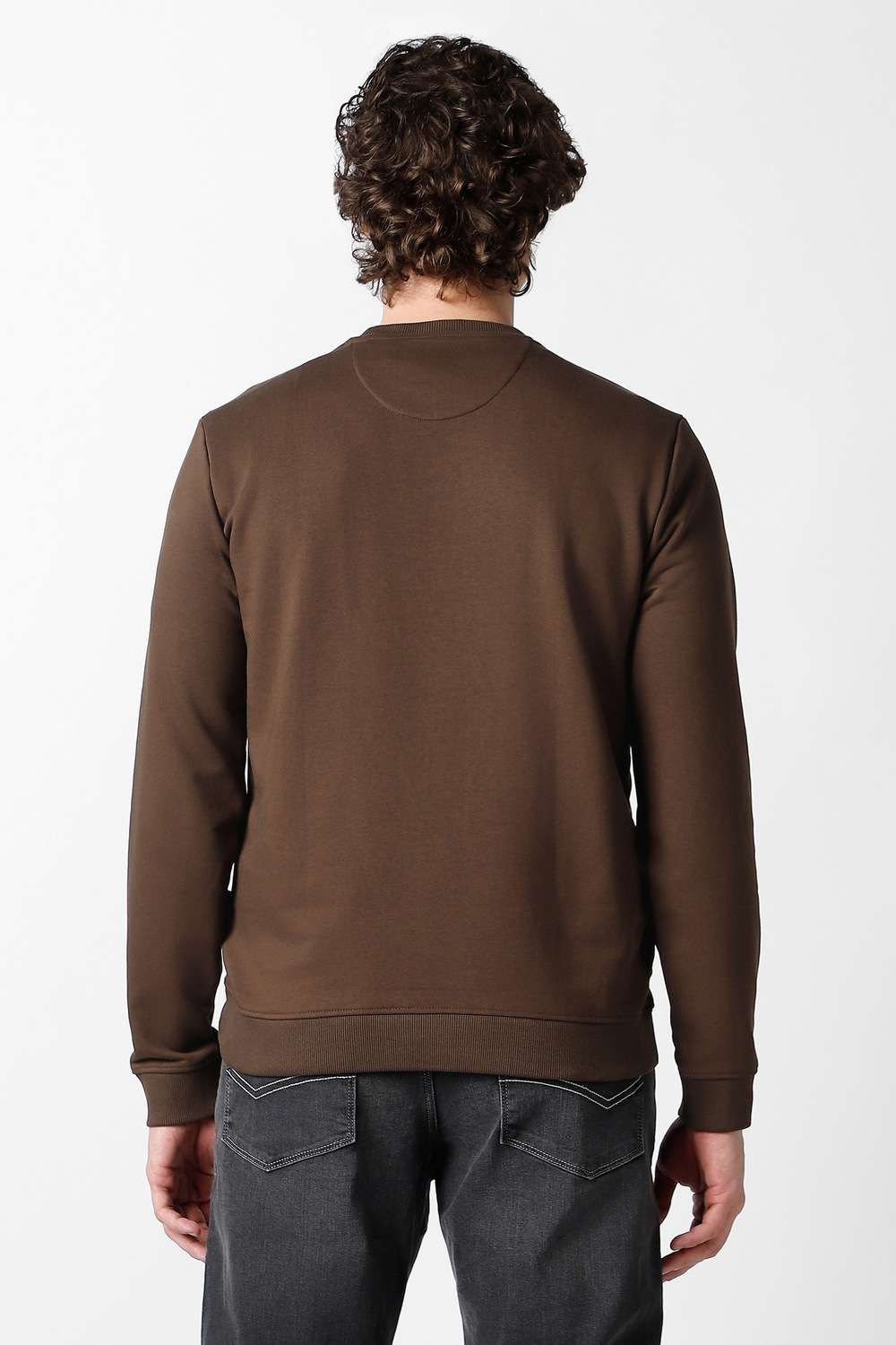Solid-Blended-Fabric-Round-Neck-Men-s-Sweatshirt