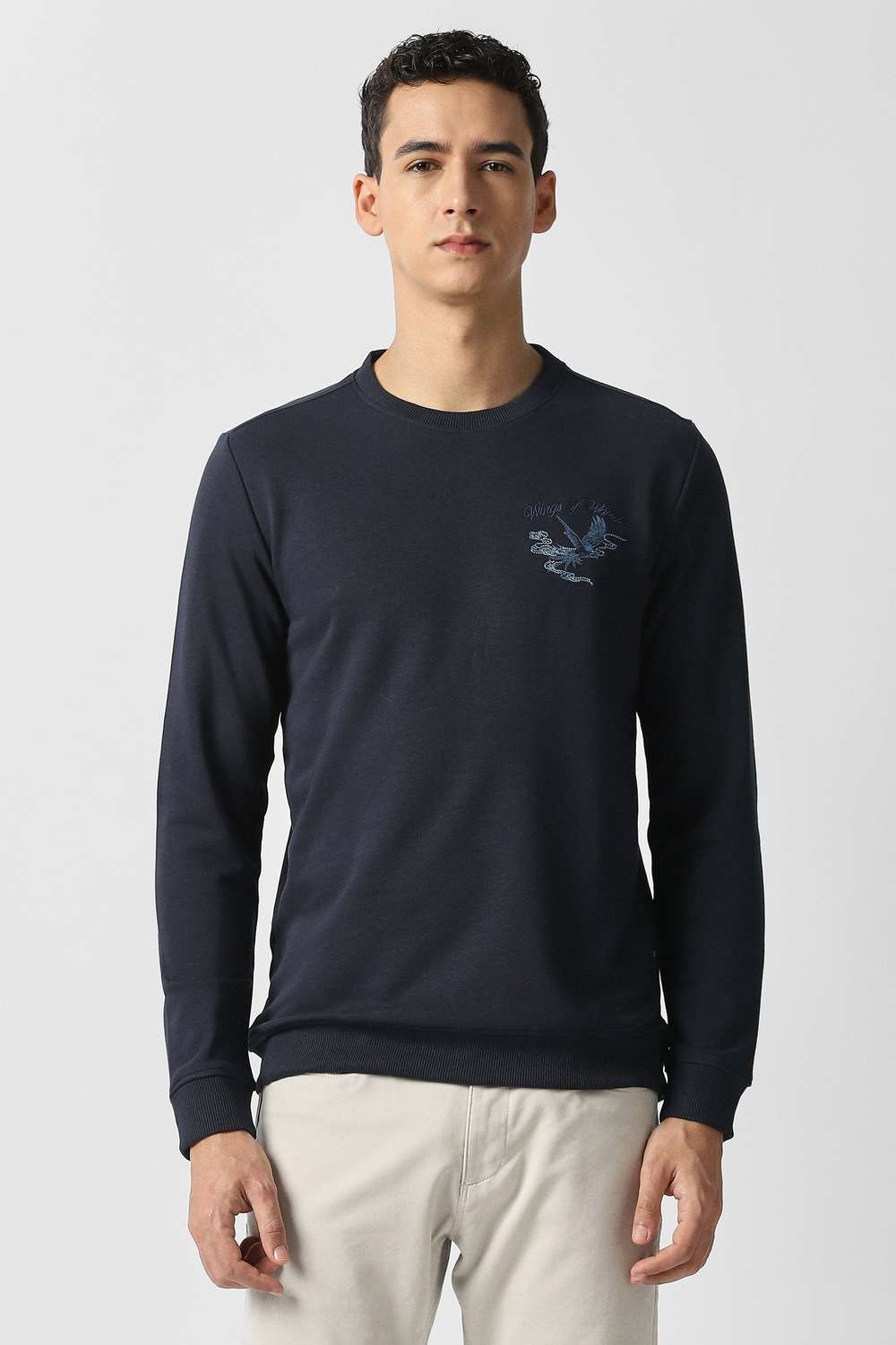 Solid-Cotton-Blend-Regular-Fit-Men-s-Sweatshirt