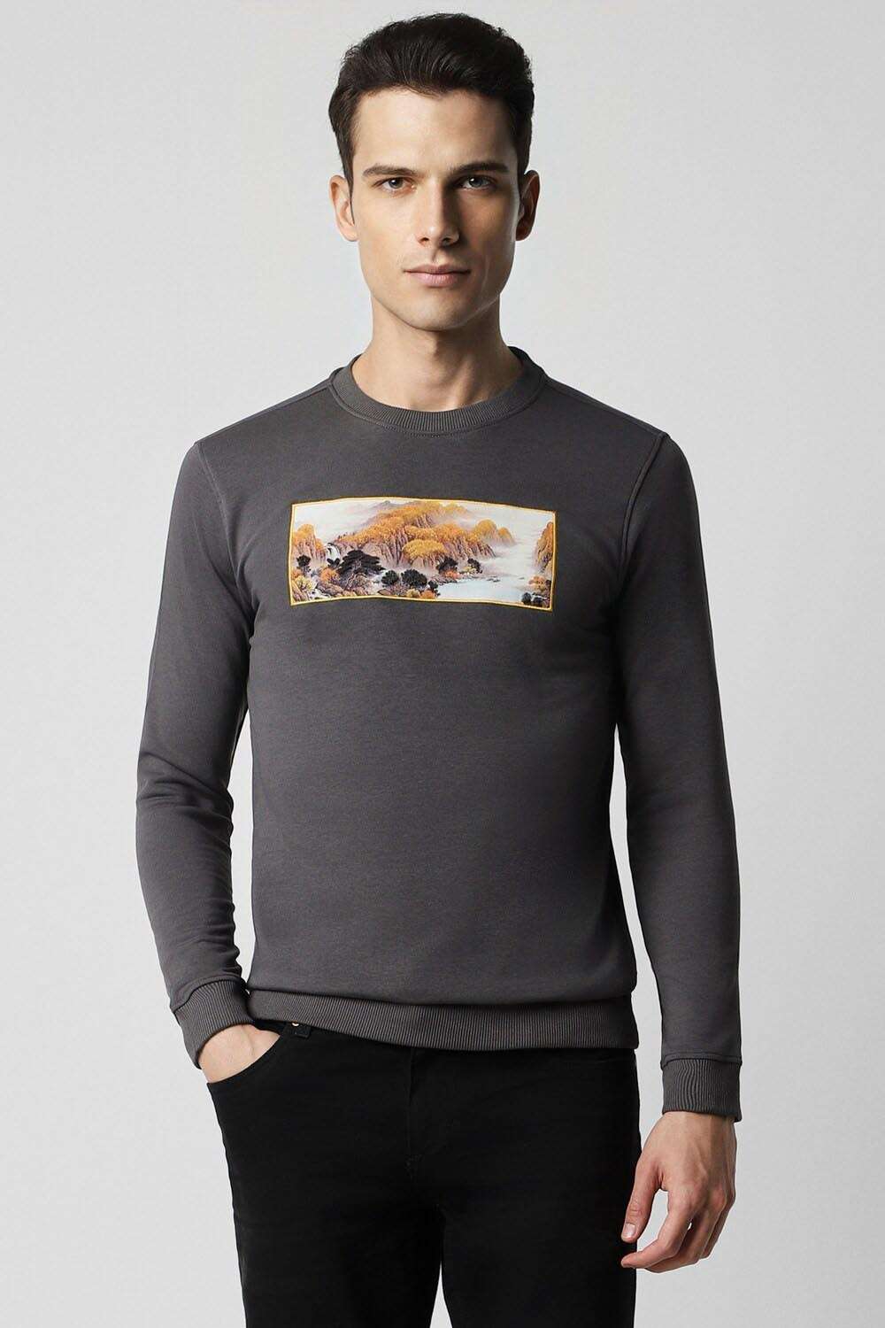 Solid-Blended-Fabric-Slim-Fit-Men-s-Sweatshirt