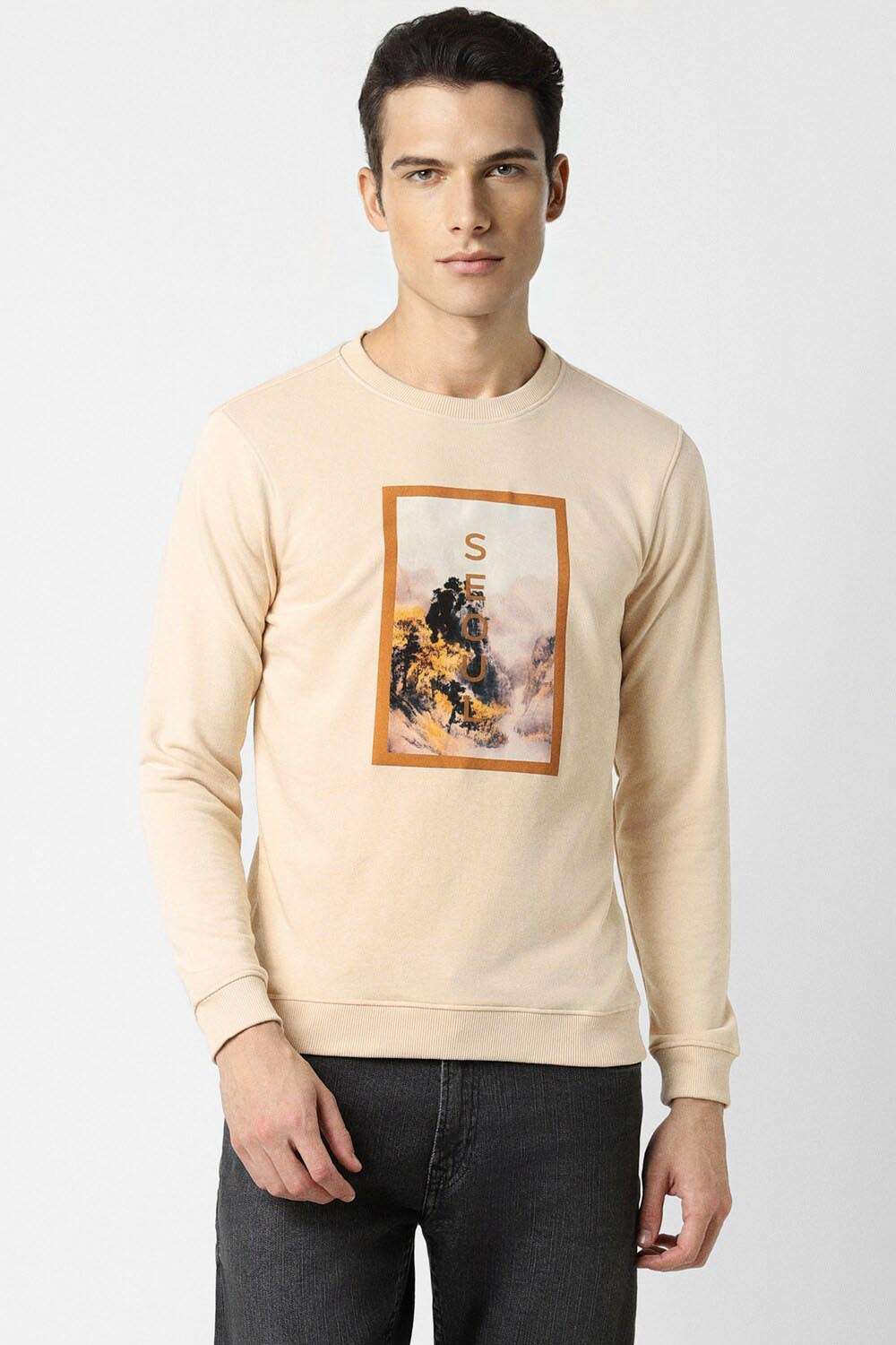 Solid-Blended-Fabric-Slim-Fit-Men-s-Sweatshirt