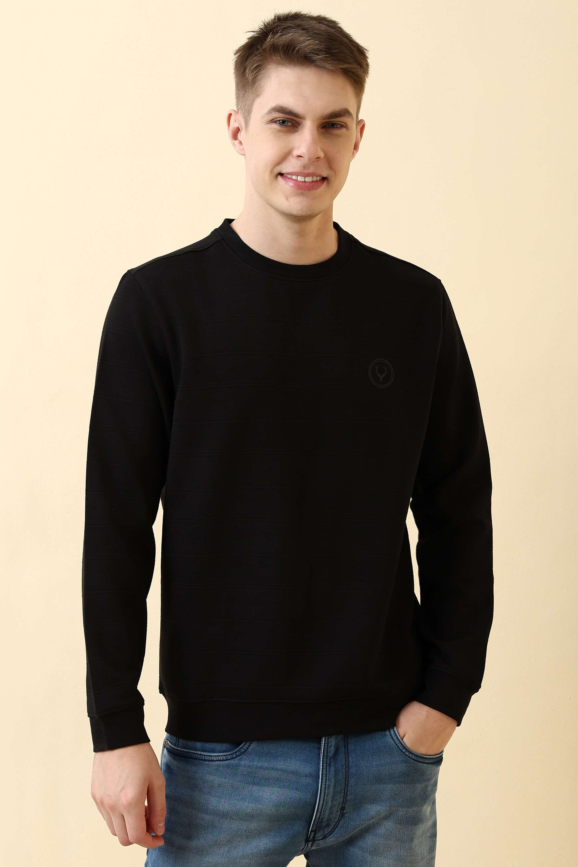 Solid-Polyester-Cotton-Round-Neck-Men-s-Sweatshirt