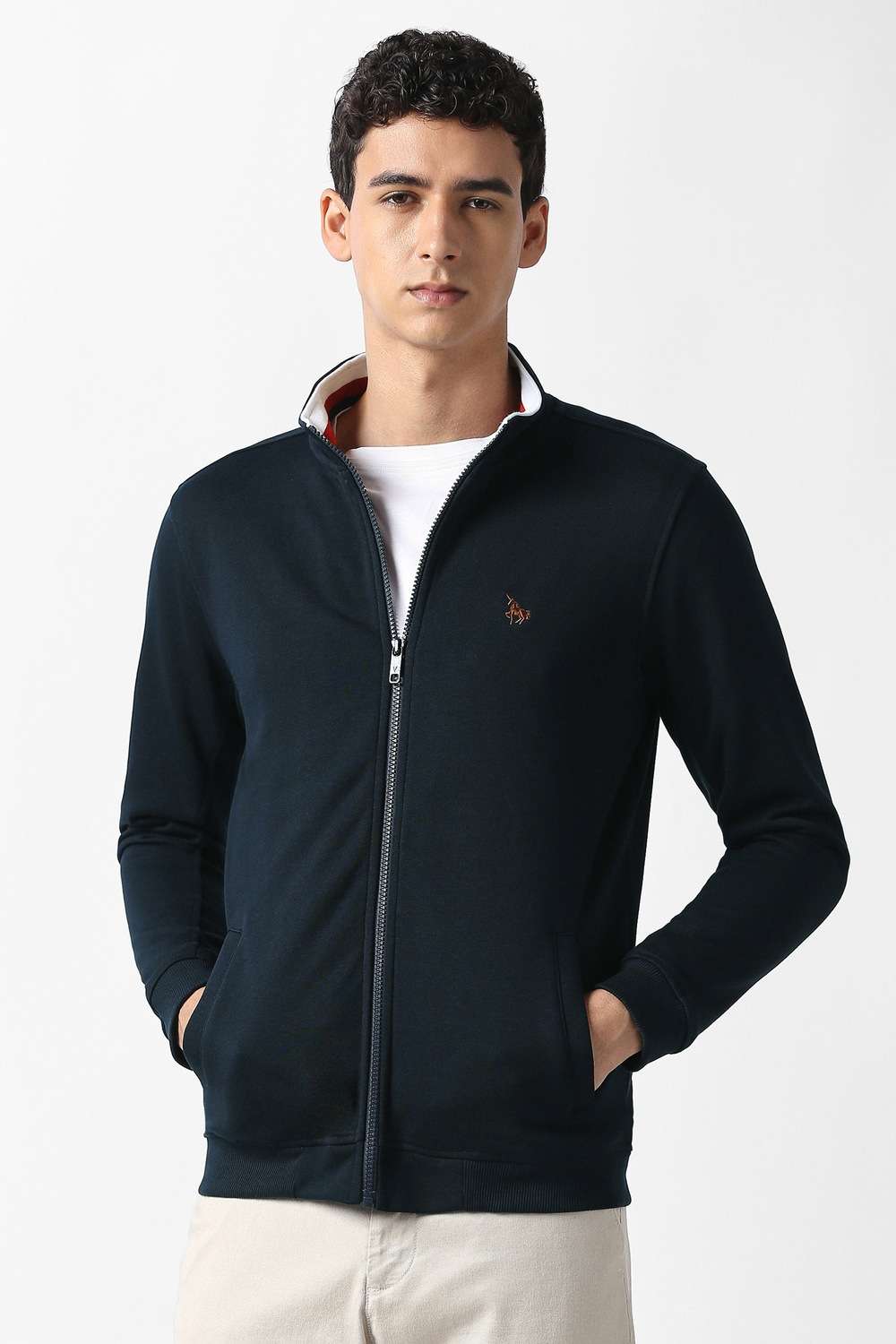 Solid-Cotton-Blend-Regular-Fit-Men-s-Sweatshirt
