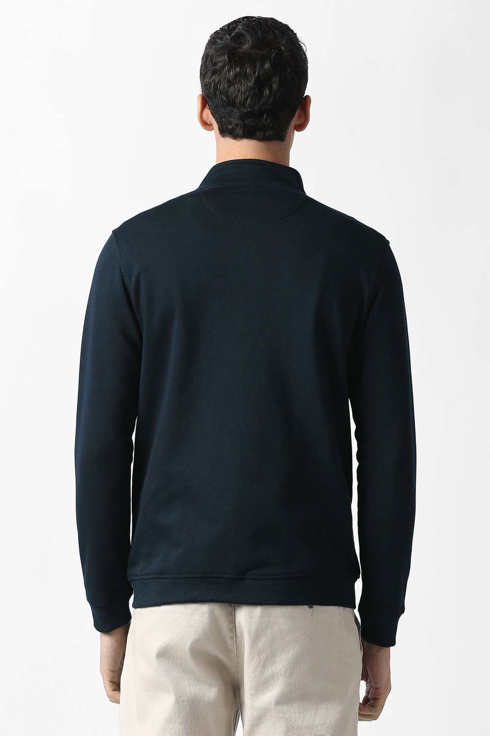 Solid-Cotton-Blend-Regular-Fit-Men-s-Sweatshirt