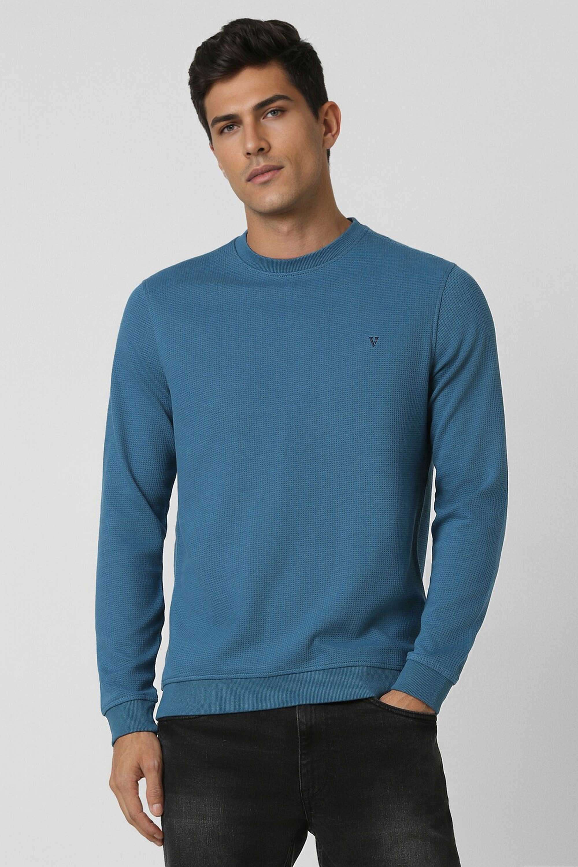 Solid-Poly-Cotton-Regular-Fit-Men-Sweatshirt
