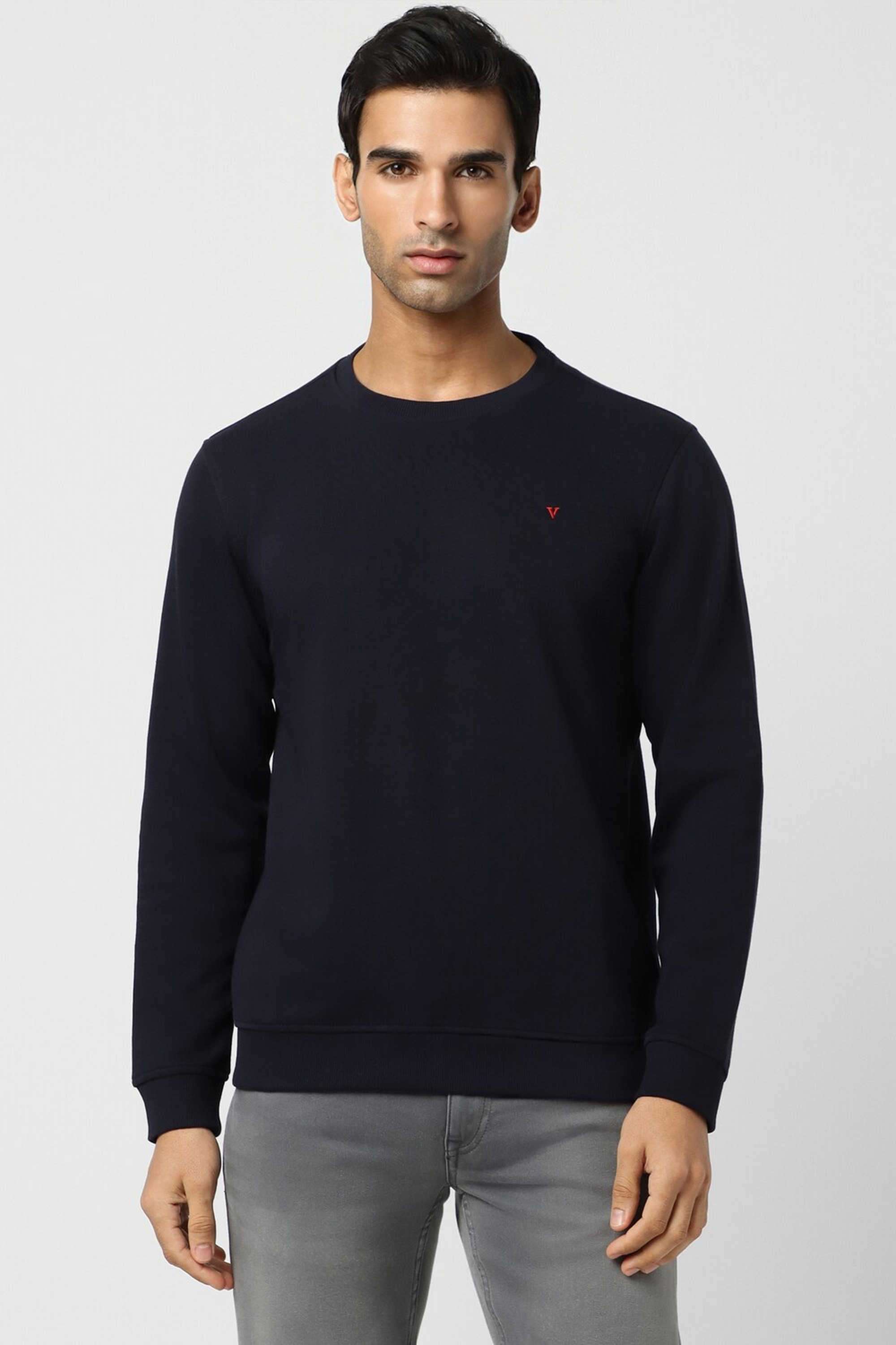 Textured-Poly-Cotton-Regular-Fit-Men-Sweatshirt