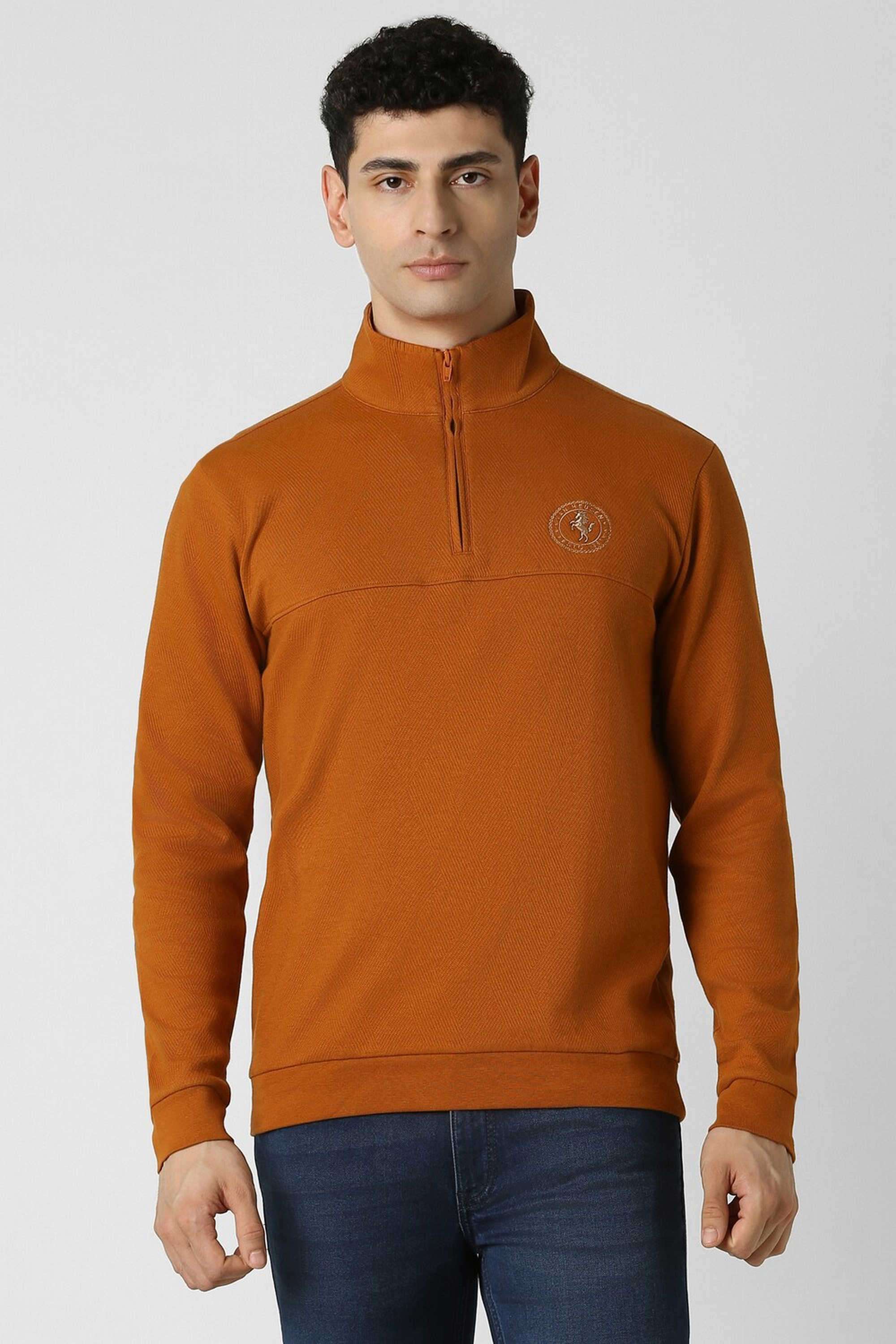 Solid-Poly-Cotton-Regular-Fit-Men-Sweatshirt