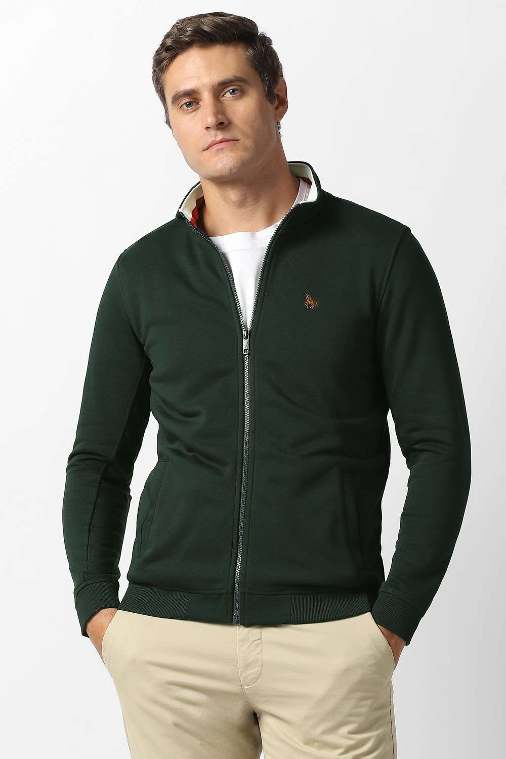 Solid-Cotton-Blend-Regular-Fit-Men-s-Sweatshirt