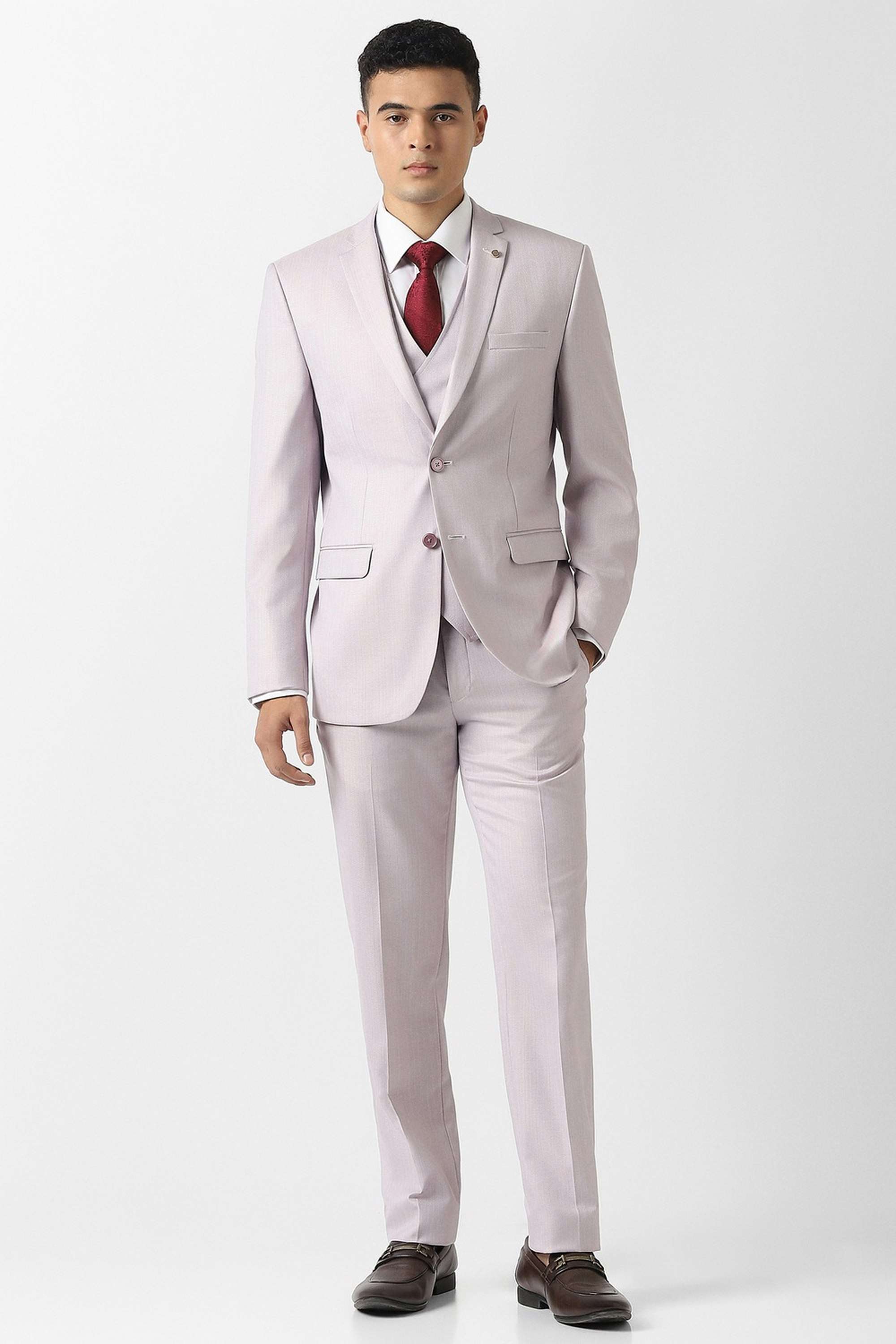 Solid-Polyester-Viscose-Slim-Fit-Men-s-Suit