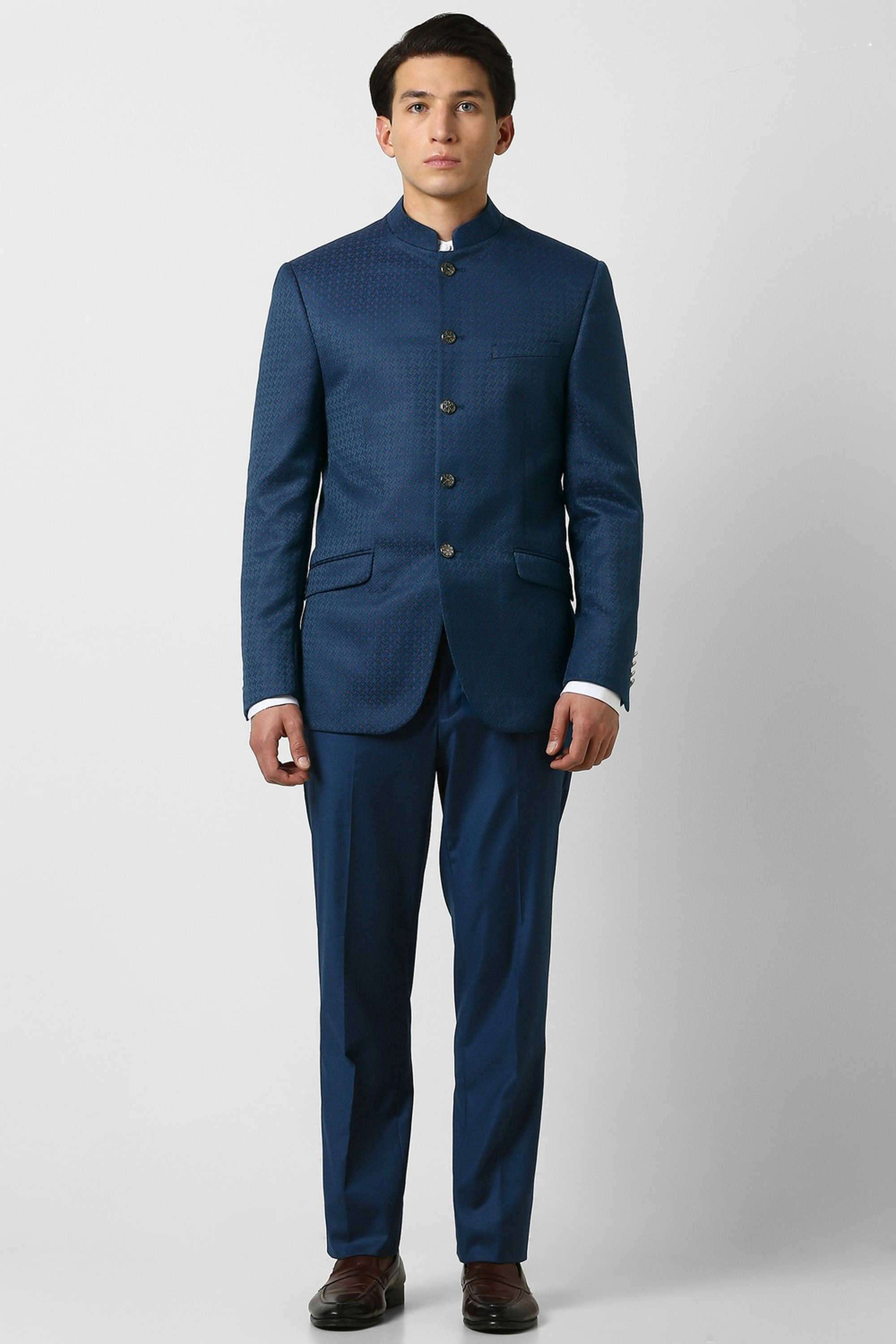 Textured-Blended-Fabric-Slim-Fit-Men-Formal-Wear-Suit