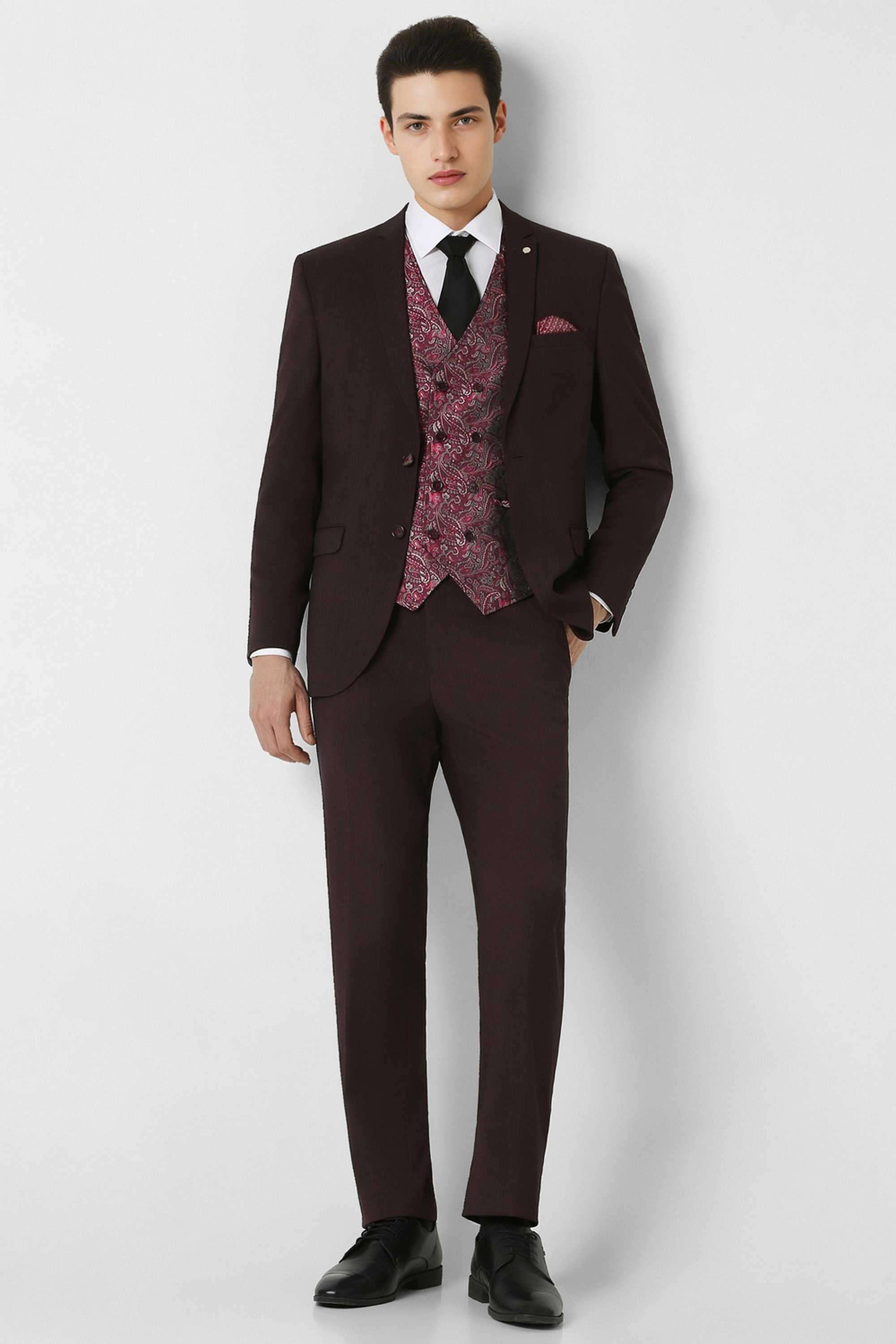 Stripes-Blended-Fabric-Slim-Fit-Men-Formal-Wear-Suit
