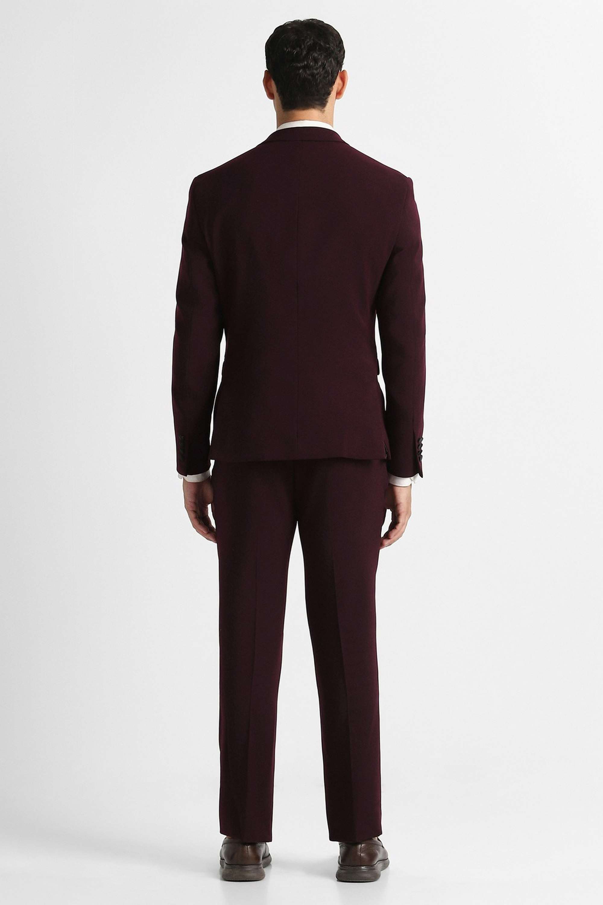 Solid-Polyester-Skinny-Fit-Men-s-Suit