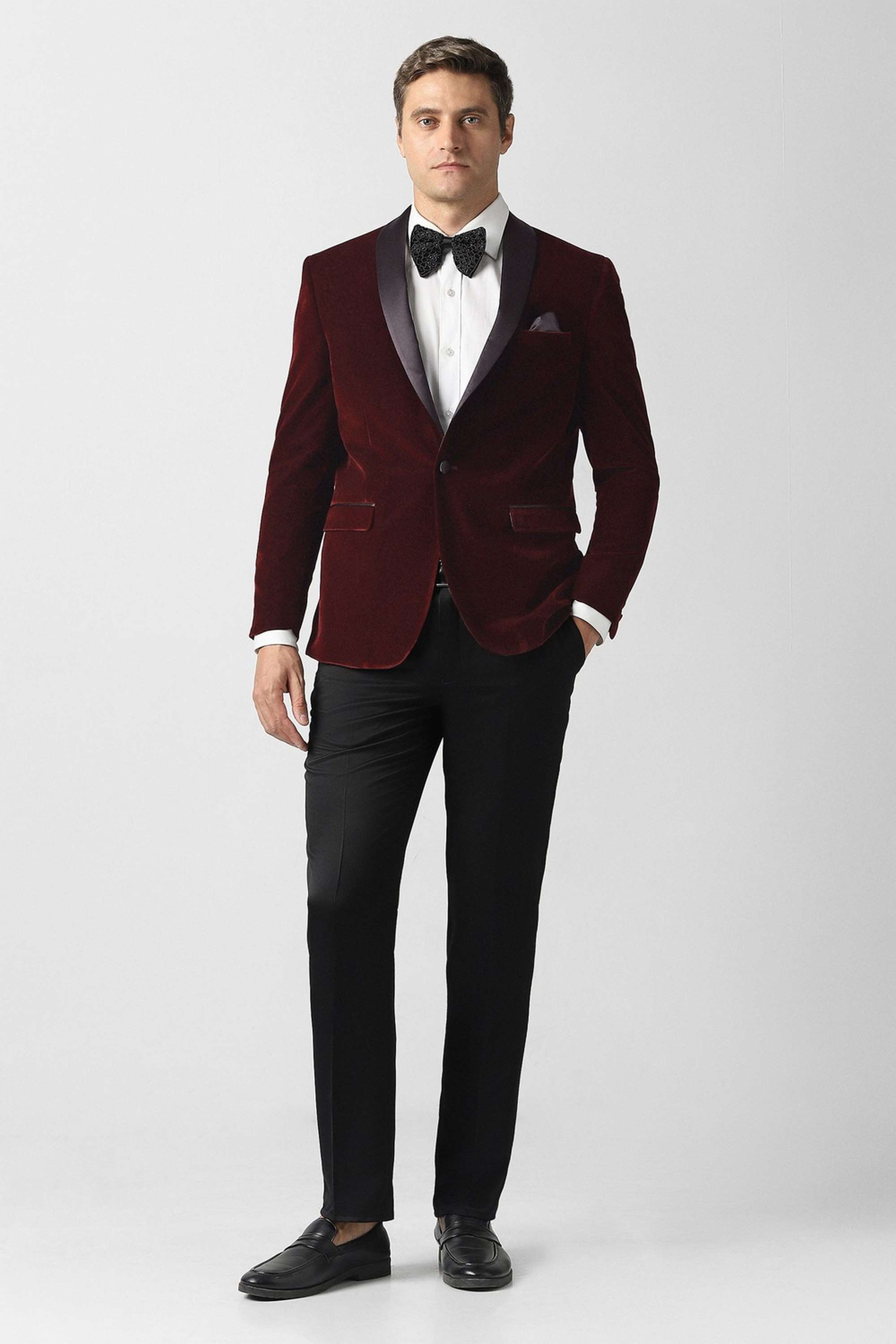 Solid-Polyester-Slim-Fit-Men-s-Suit