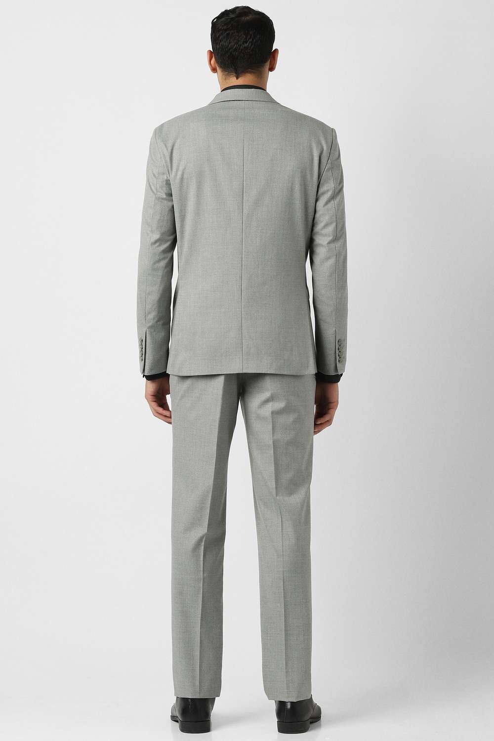 Checks-Polyester-Slim-Fit-Men-s-Formal-Wear-Suit