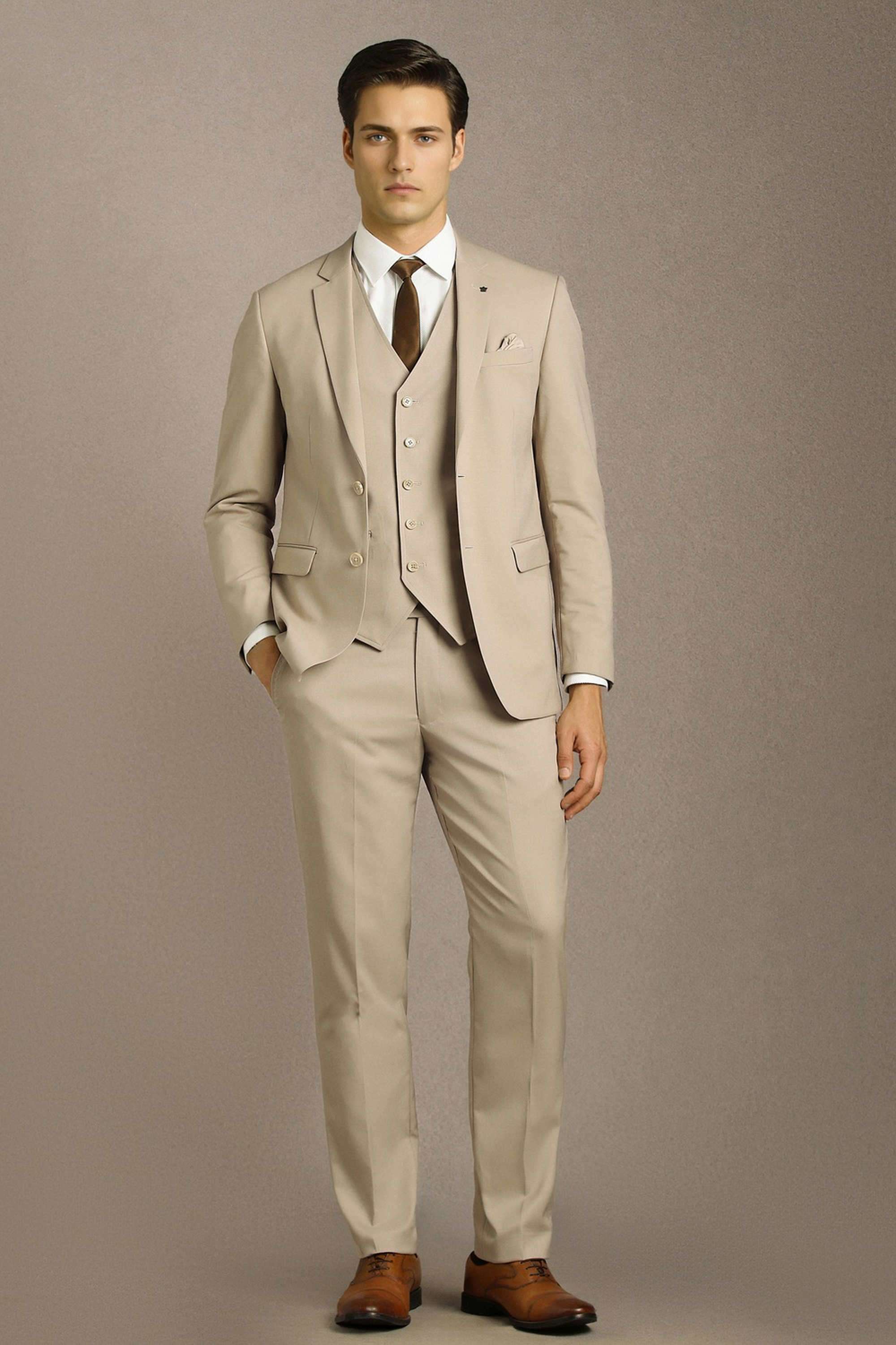 Solid-Polyester-Viscose-Slim-Fit-Men-s-Formal-Suit