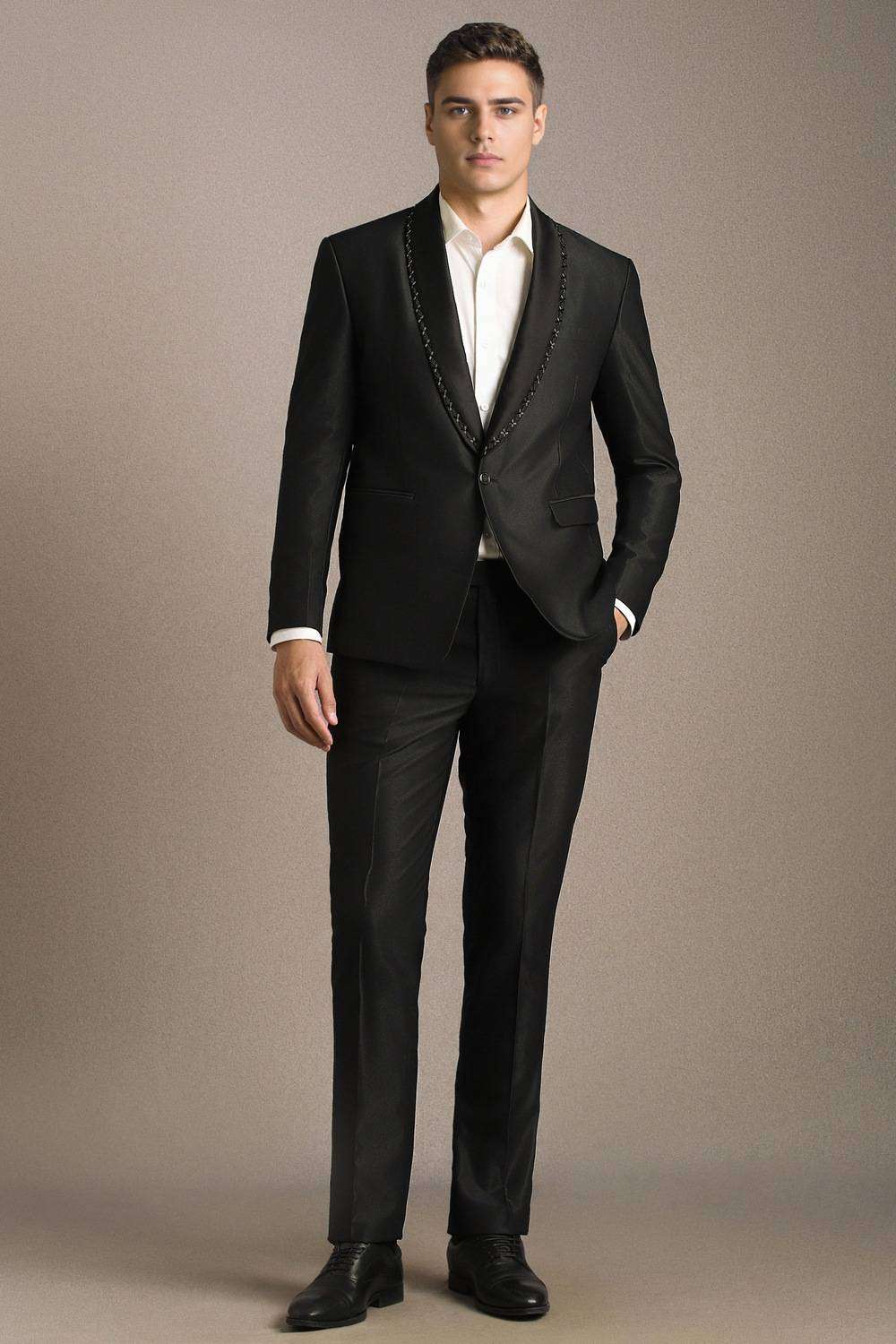 Solid-Polyester-Blend-Slim-Fit-Men-s-Suit