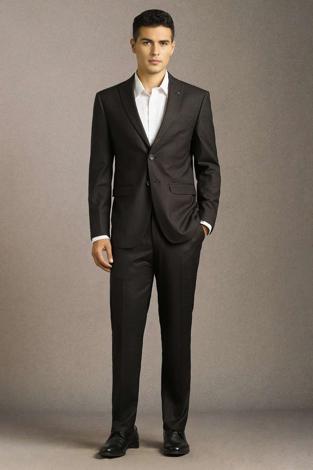 Solid-Polyester-Blend-Slim-Fit-Men-s-Formal-Suit