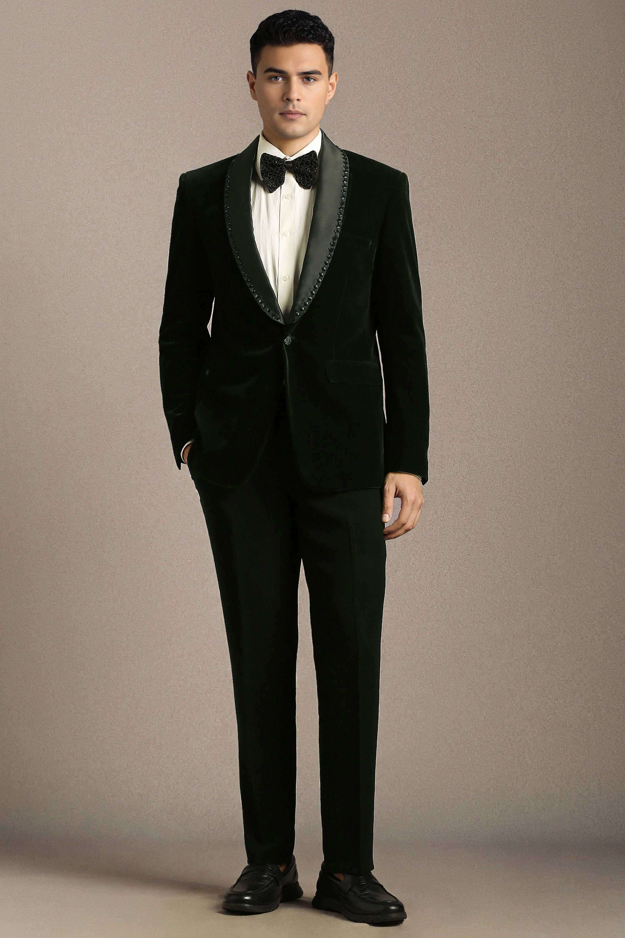 Solid-Polyester-Slim-Fit-Men-s-Suit