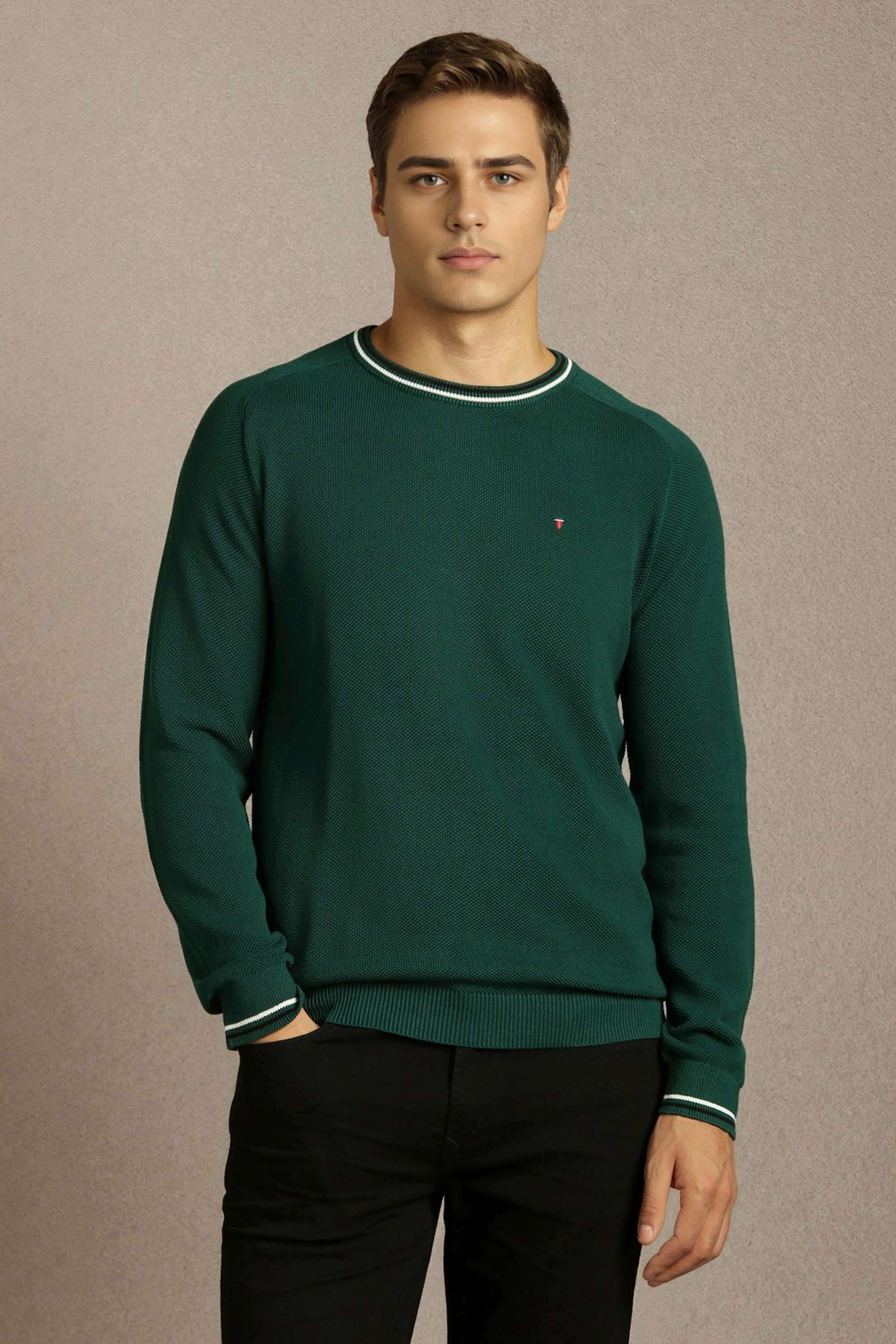 Solid-Cotton-Round-Neck-Men-s-Sweater