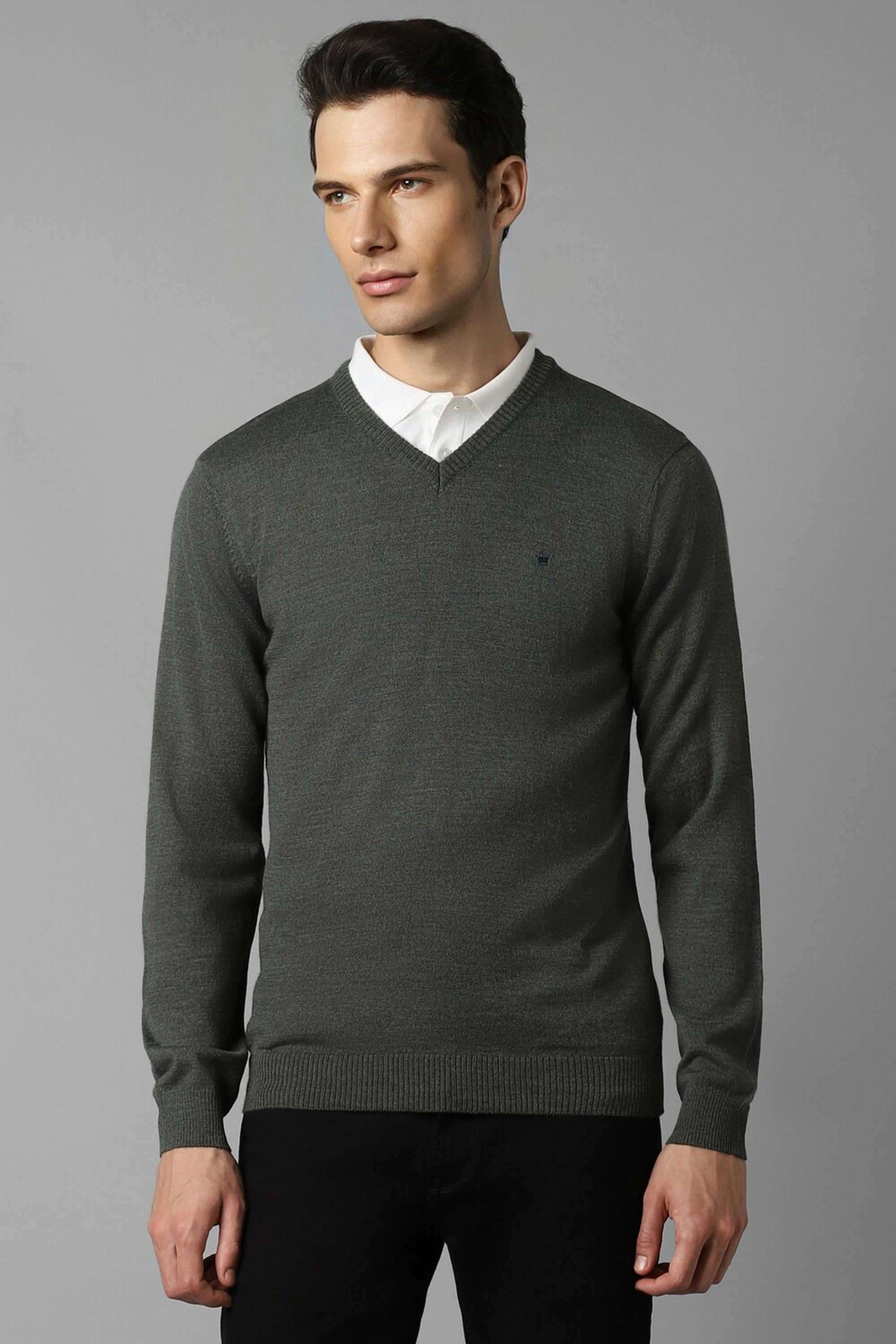 Textured-Cotton-V-Neck-Men-s-Sweater