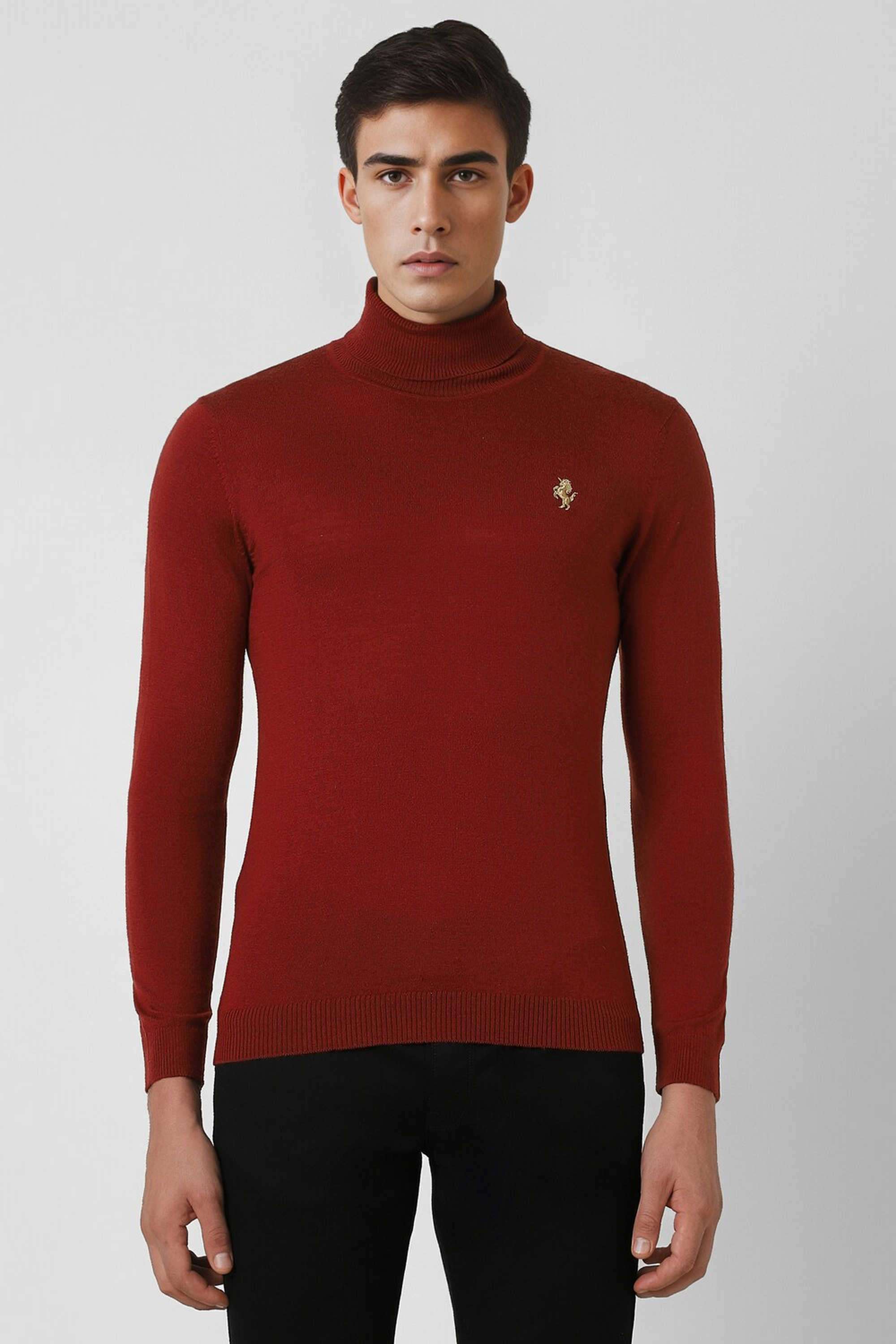Solid-Blended-Fabric-Regular-Fit-Men-Sweater