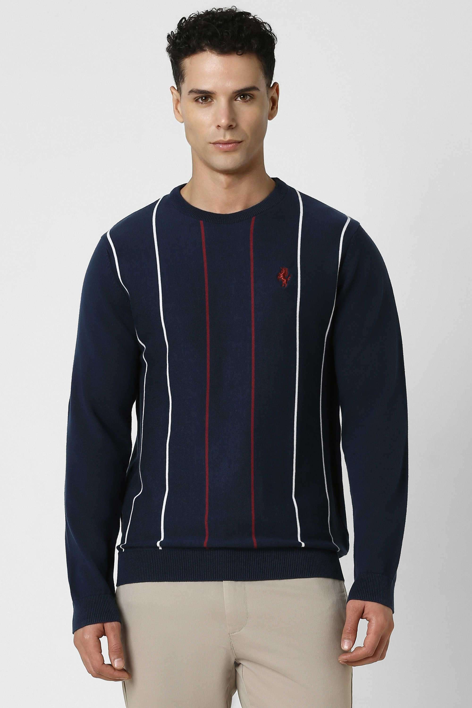 Solid-Cotton-Regular-Fit-Men-Sweater