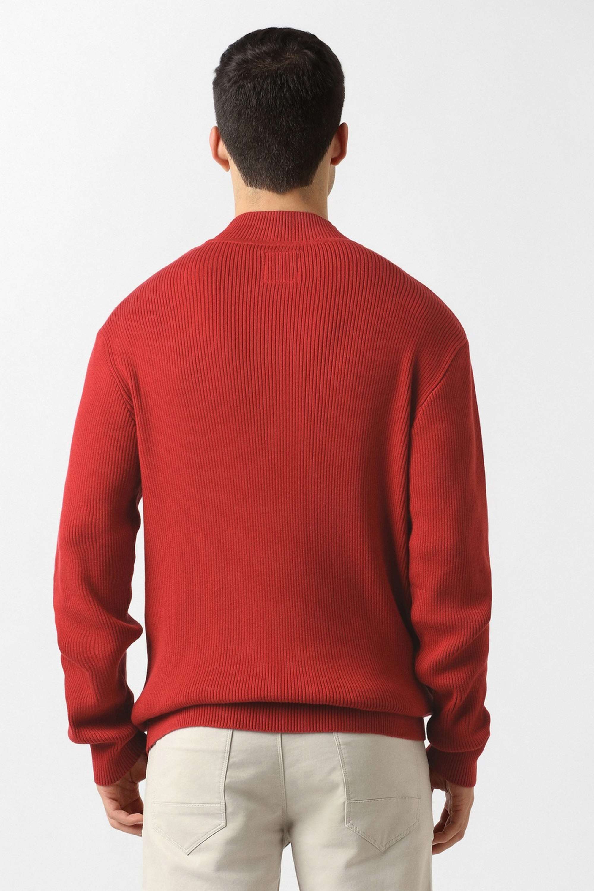 Jacquard-Cotton-Blend-Round-Neck-Men-s-Sweater