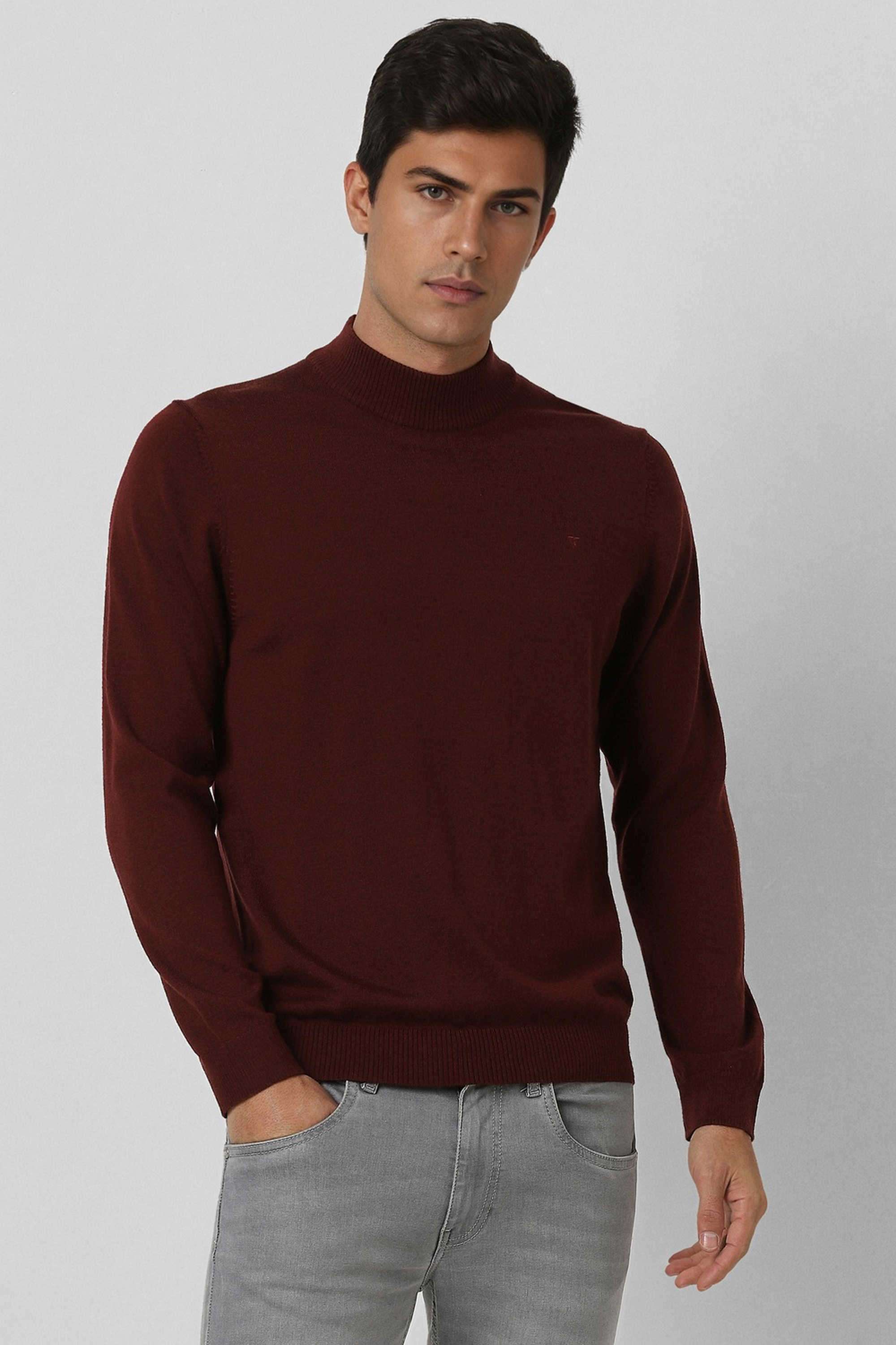 Solid-Blended-Fabric-Regular-Fit-Men-Sweater