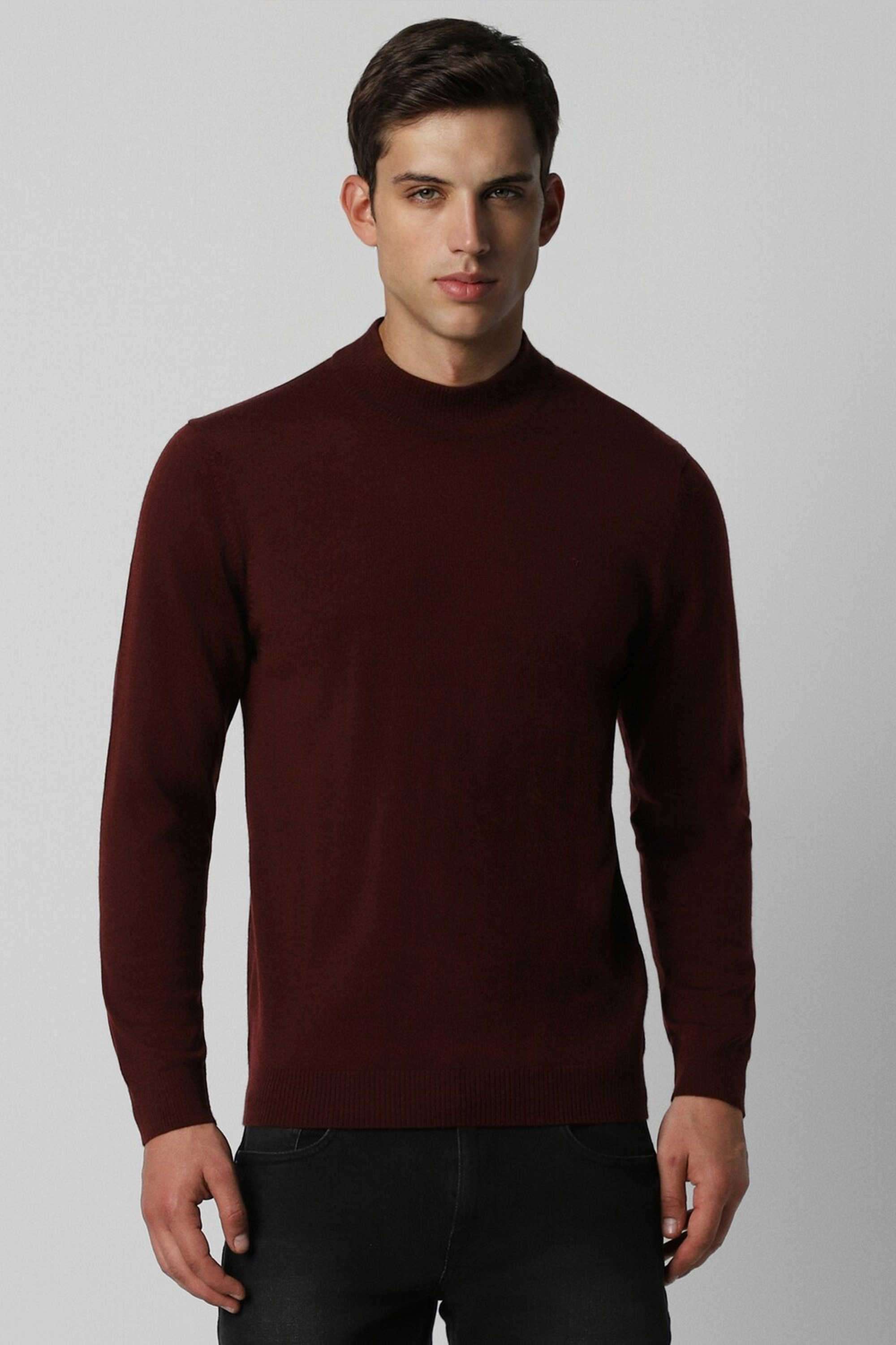 Solid-Blended-Fabric-Regular-Fit-Men-Sweater