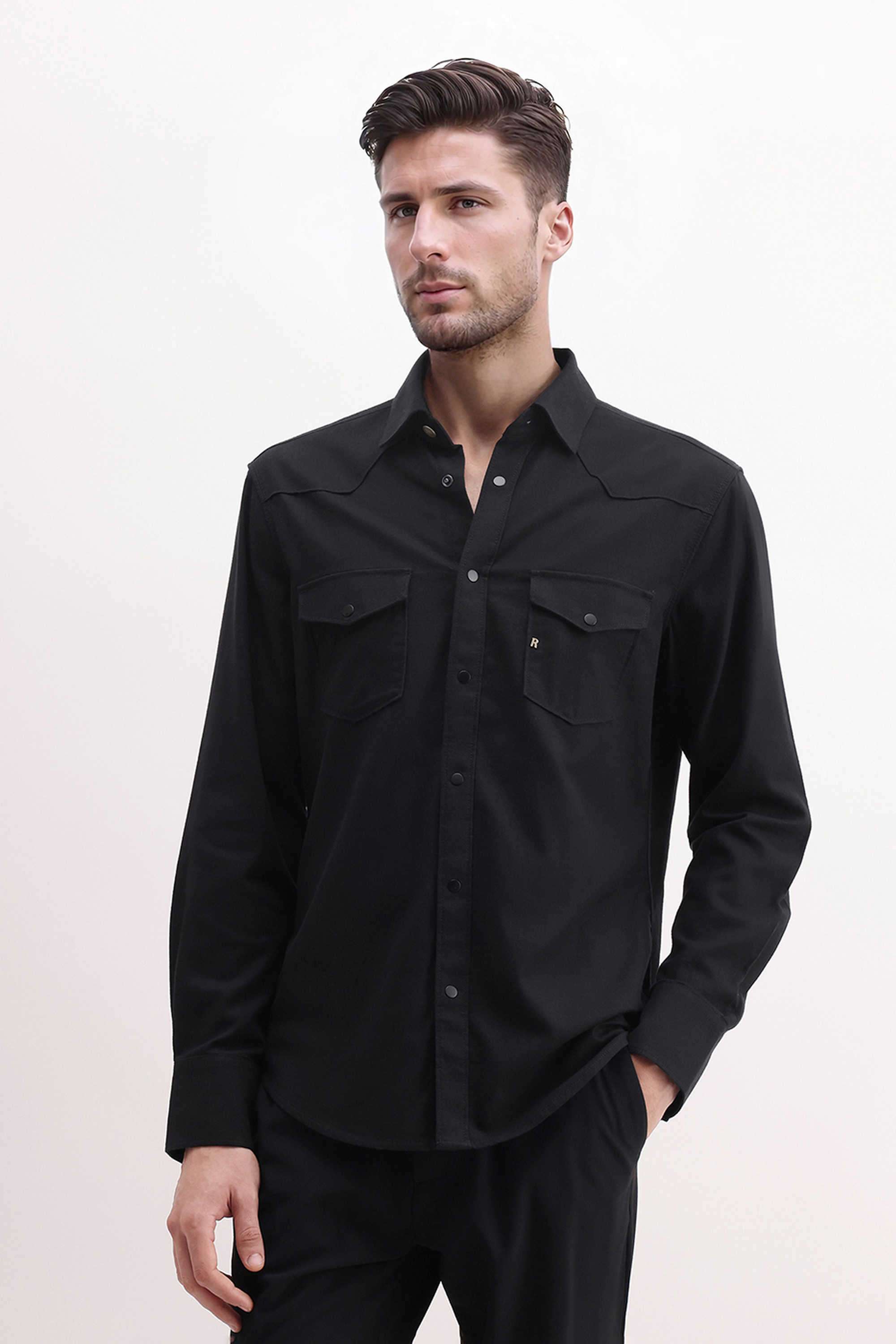 Solid-Cotton-Regular-Fit-Men-s-Casual-Shirt