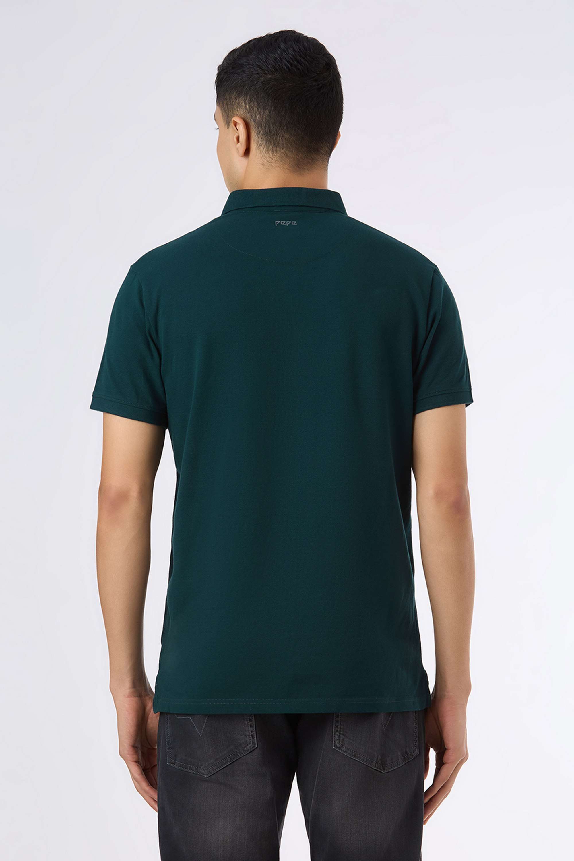 Geometric-Print-Cotton-Blend-Polo-Men-s-T-Shirt