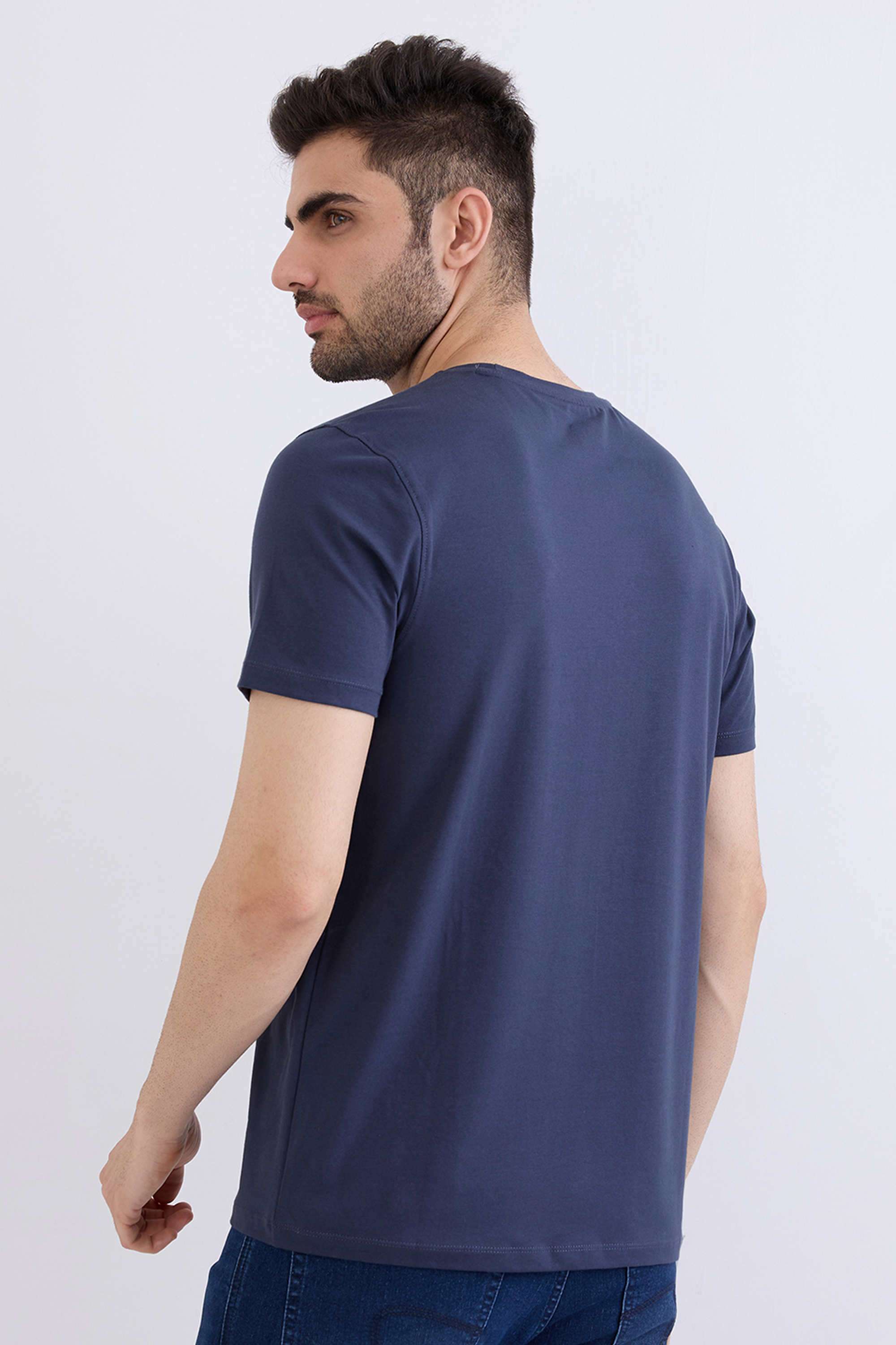 Solid-Cotton-Slim-Fit-Men-T-Shirt