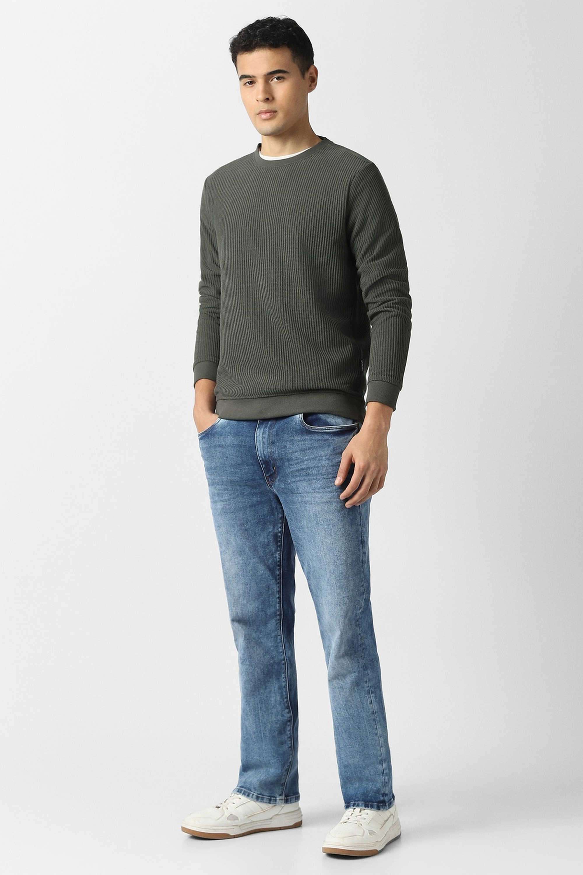 Stripes-Blended-Fabric-Regular-Fit-Men-s-Sweatshirt