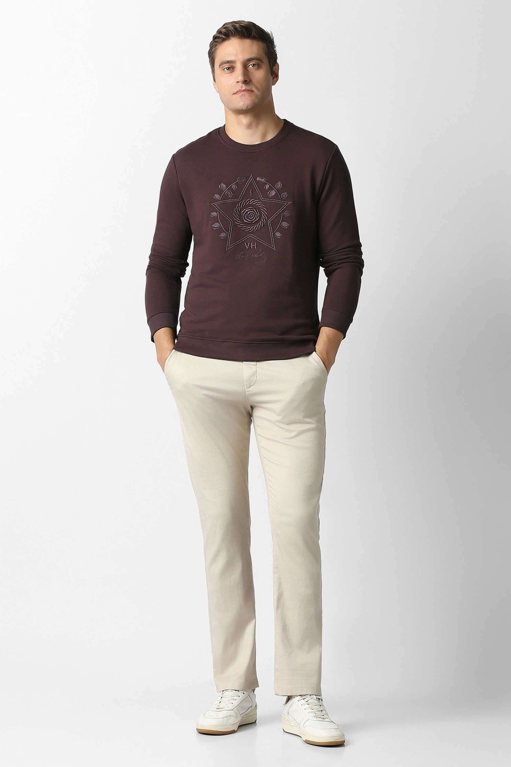 Solid-Blended-Fabric-Regular-Fit-Men-s-Sweatshirt