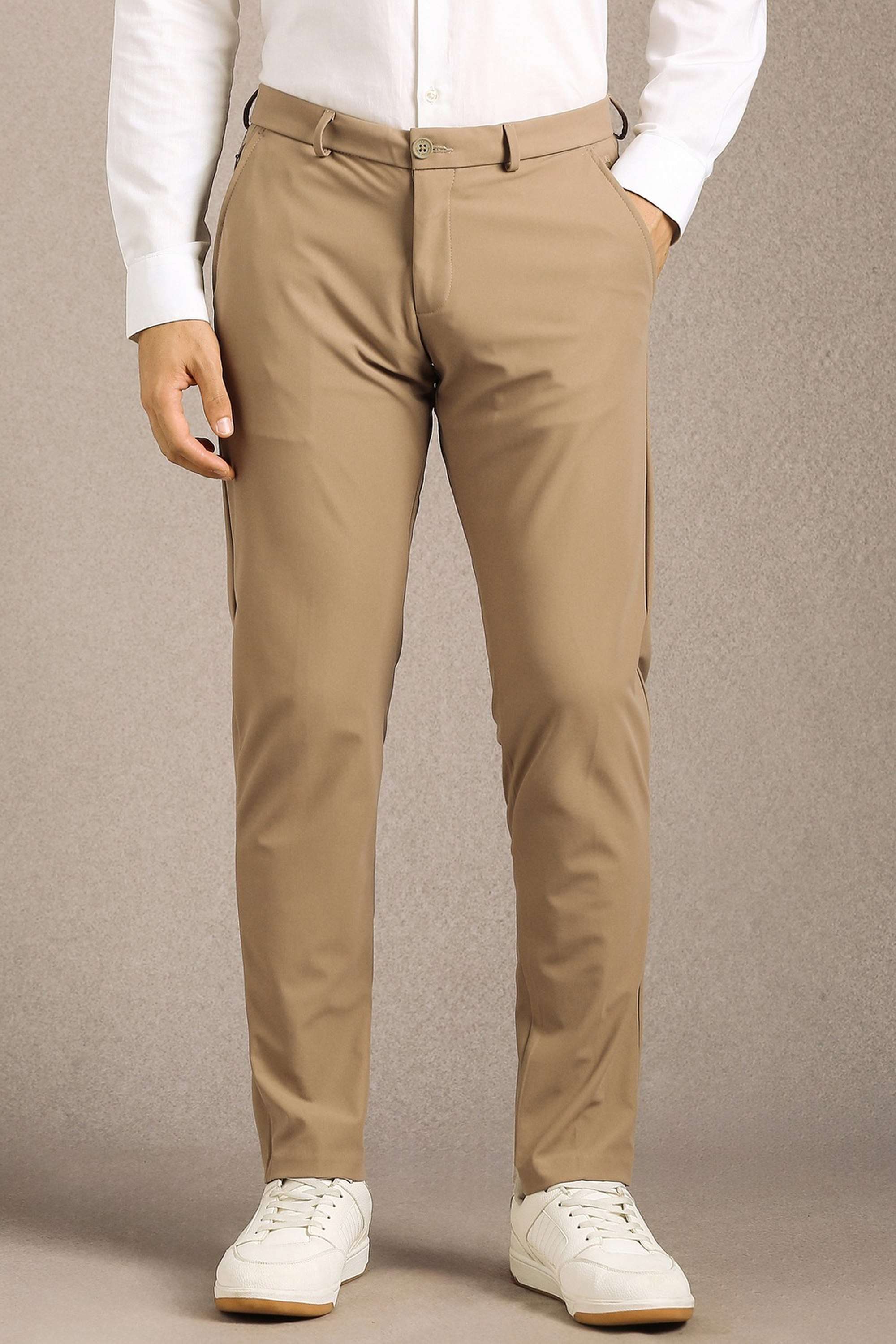 Solid-Blended-Fabric-Skinny-Fit-Men-s-Formal-Trousers
