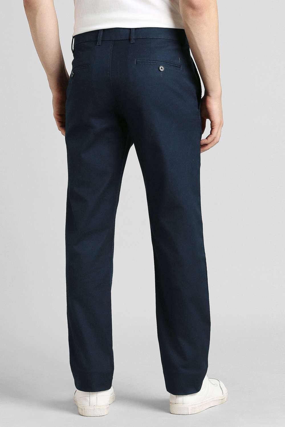 Solid-Cotton-Blend-Slim-Fit-Men-s-Casual-Trousers