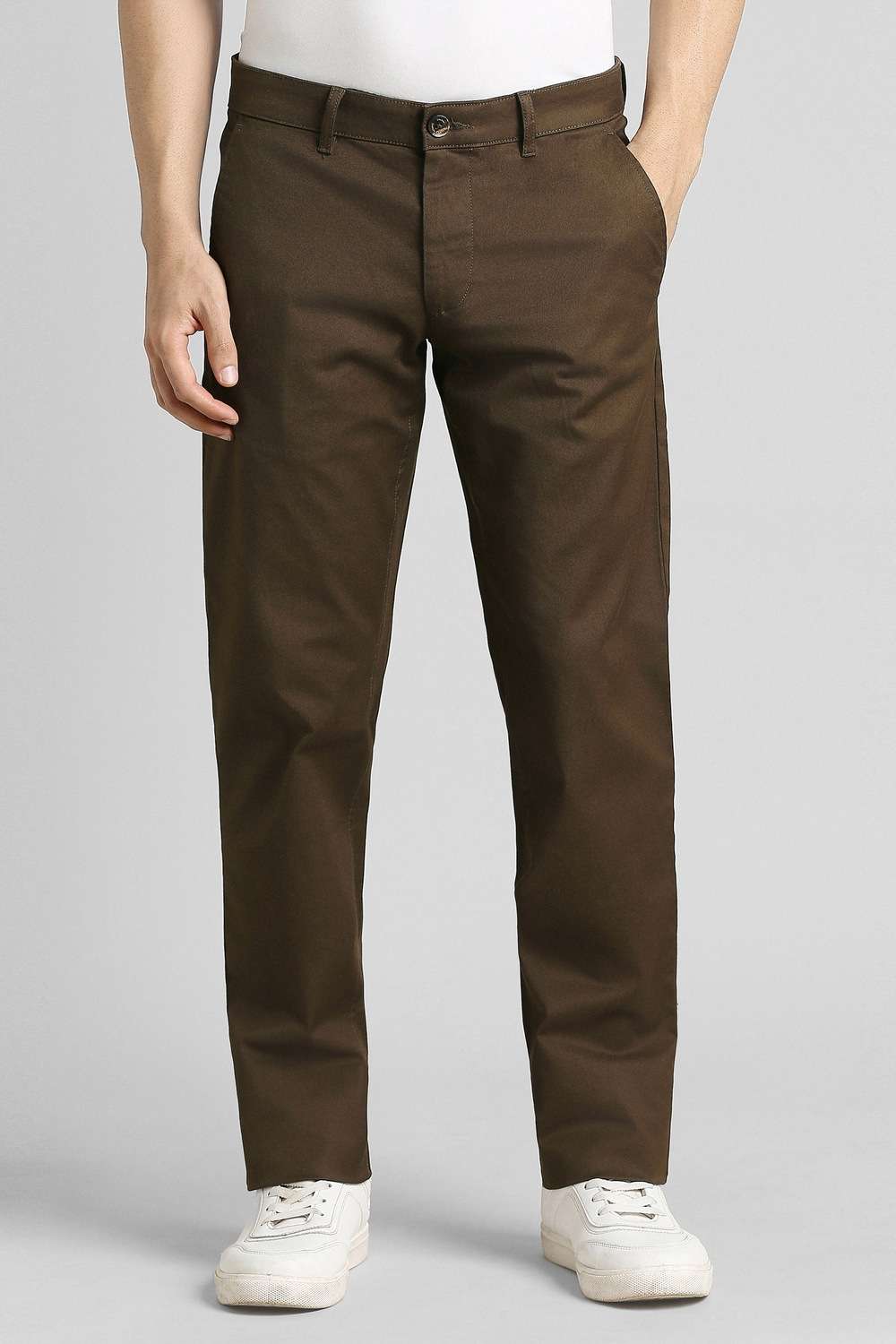 Solid-Cotton-Blend-Slim-Fit-Men-s-Casual-Trousers