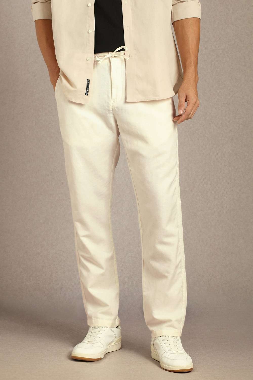Solid-Cotton-Linen-Blend-Regular-Fit-Men-s-Trousers