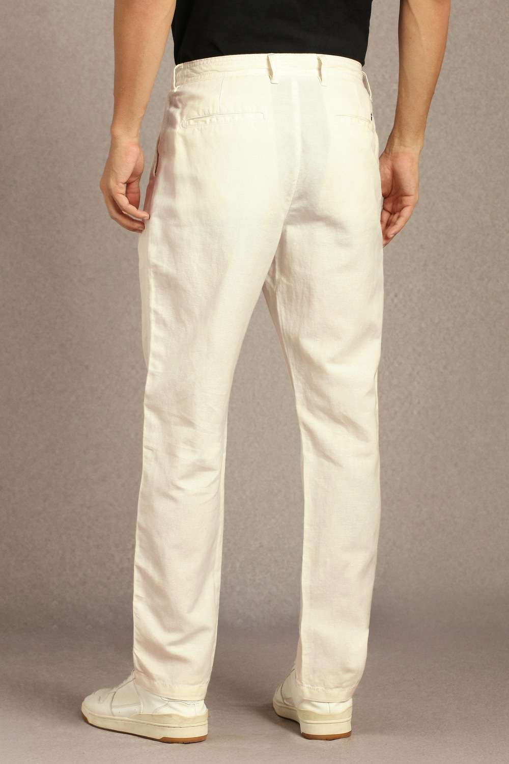 Solid-Cotton-Linen-Blend-Regular-Fit-Men-s-Trousers
