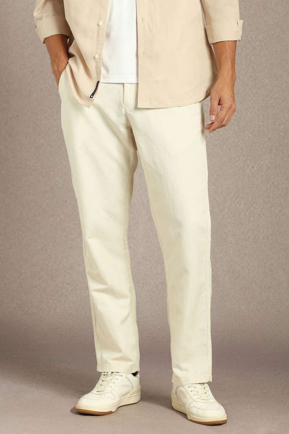 Solid-Cotton-Linen-Blend-Regular-Fit-Men-s-Trousers