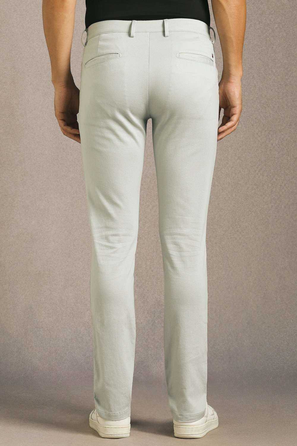 Solid-Cotton-Blend-Tapered-Fit-Men-s-Casual-Wear-Trousers