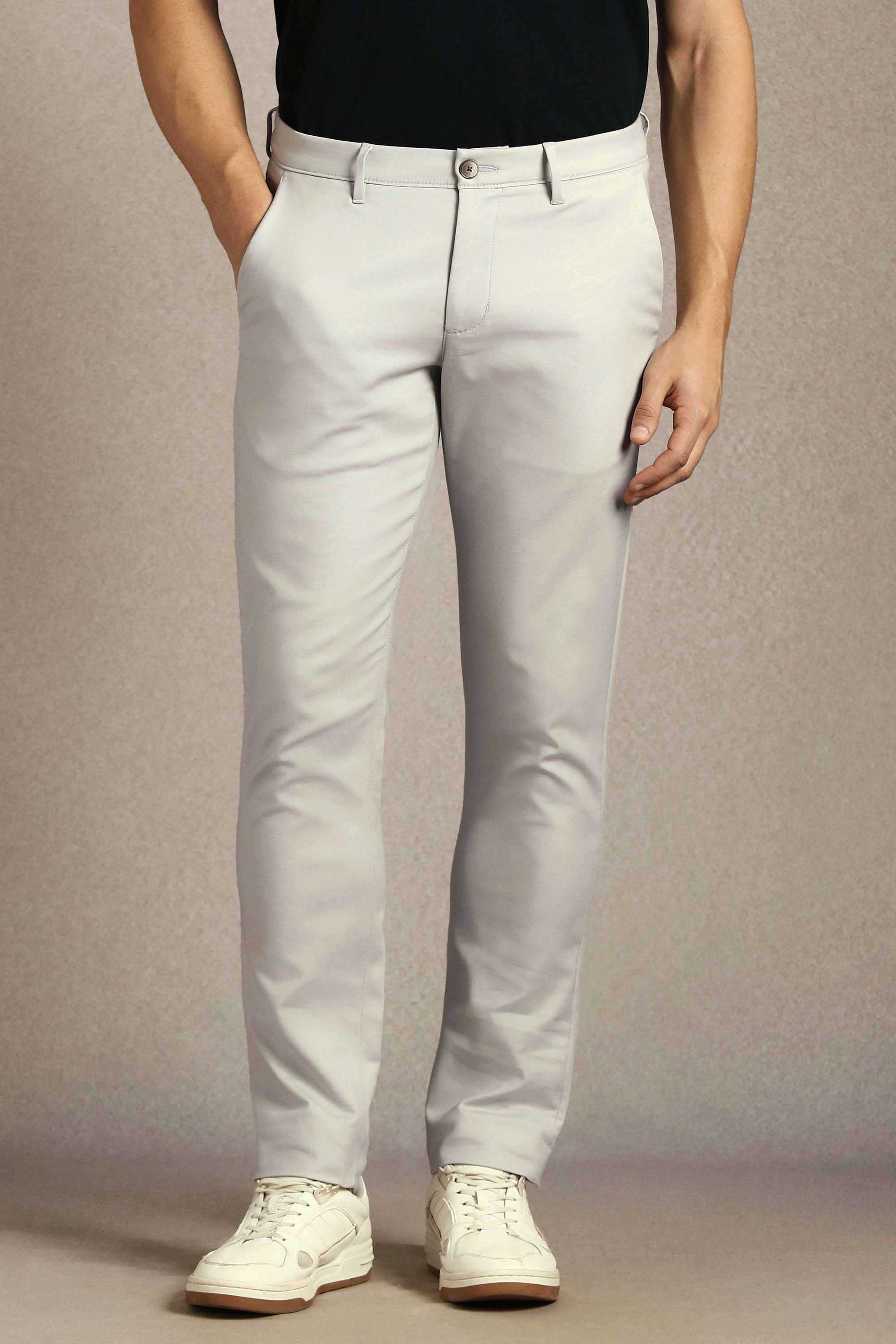 Solid-Cotton-Blend-Tapered-Fit-Men-Casual-Wear-Trouser